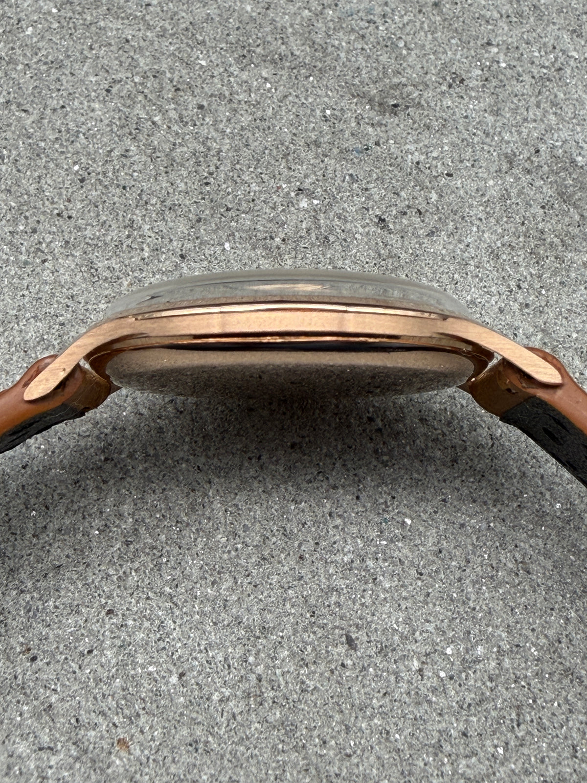 ORIGINAL 1951 ZENITH STELLINE 18K / 750 ROSEGOLD JUMBO 36mm DRESSWATCH SUBSECOND