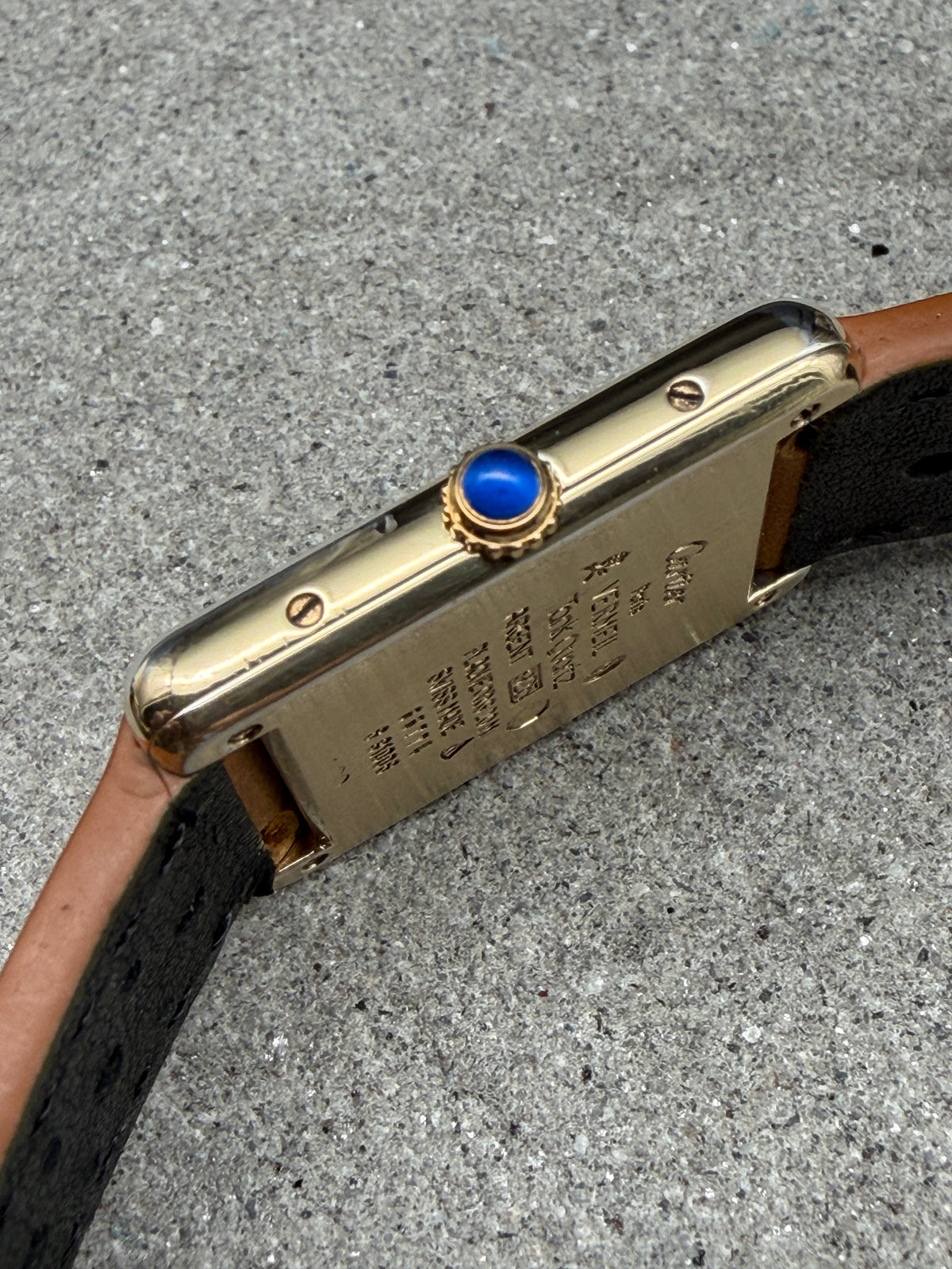 ORIGINAL CARTIER TANK VERMEIL QUARTZ ROMAN NUMERAL 81006 GOLD PLATED 30x23mm 925