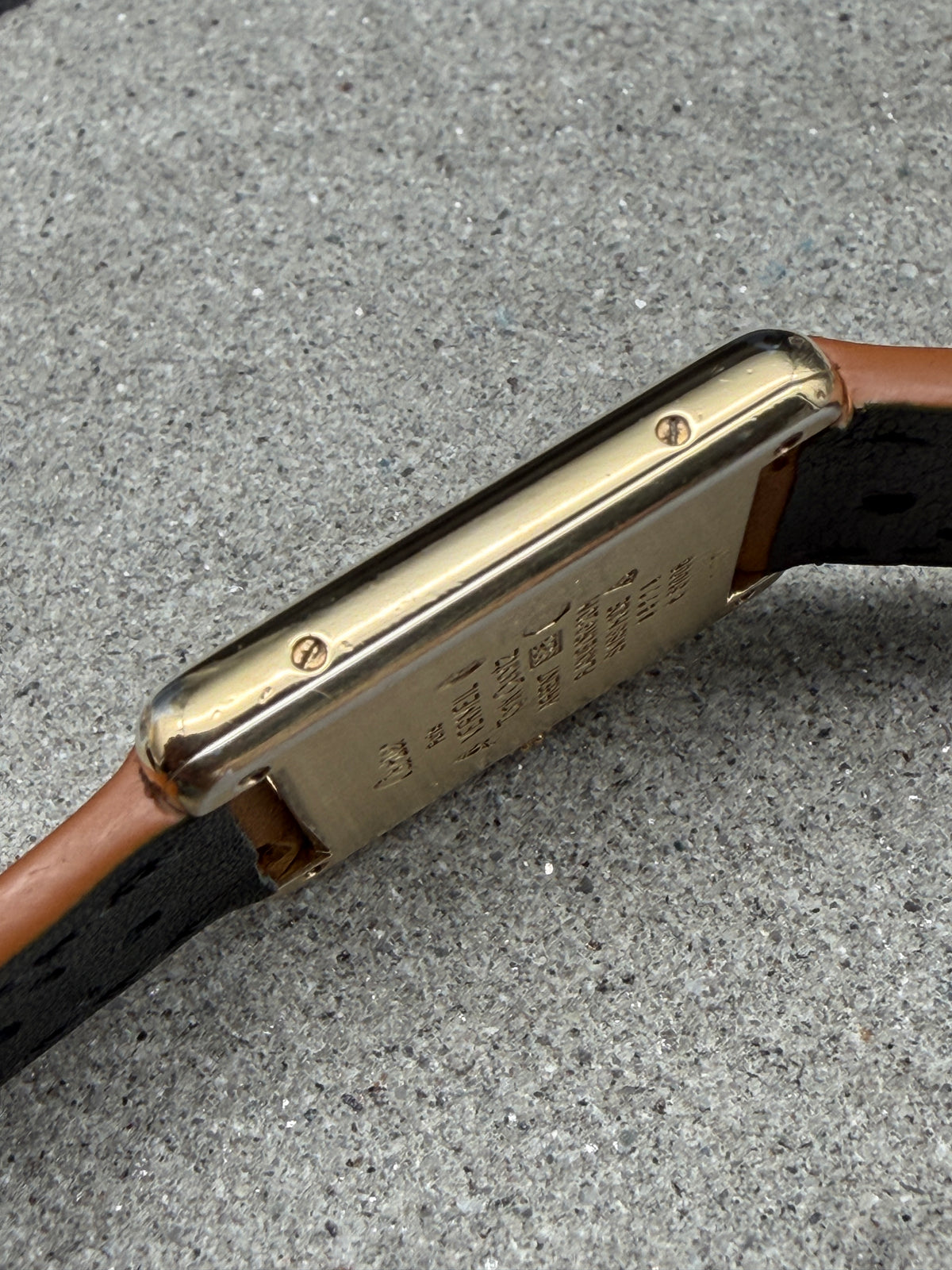 ORIGINAL CARTIER TANK VERMEIL QUARTZ ROMAN NUMERAL 81006 GOLD PLATED 30x23mm 925