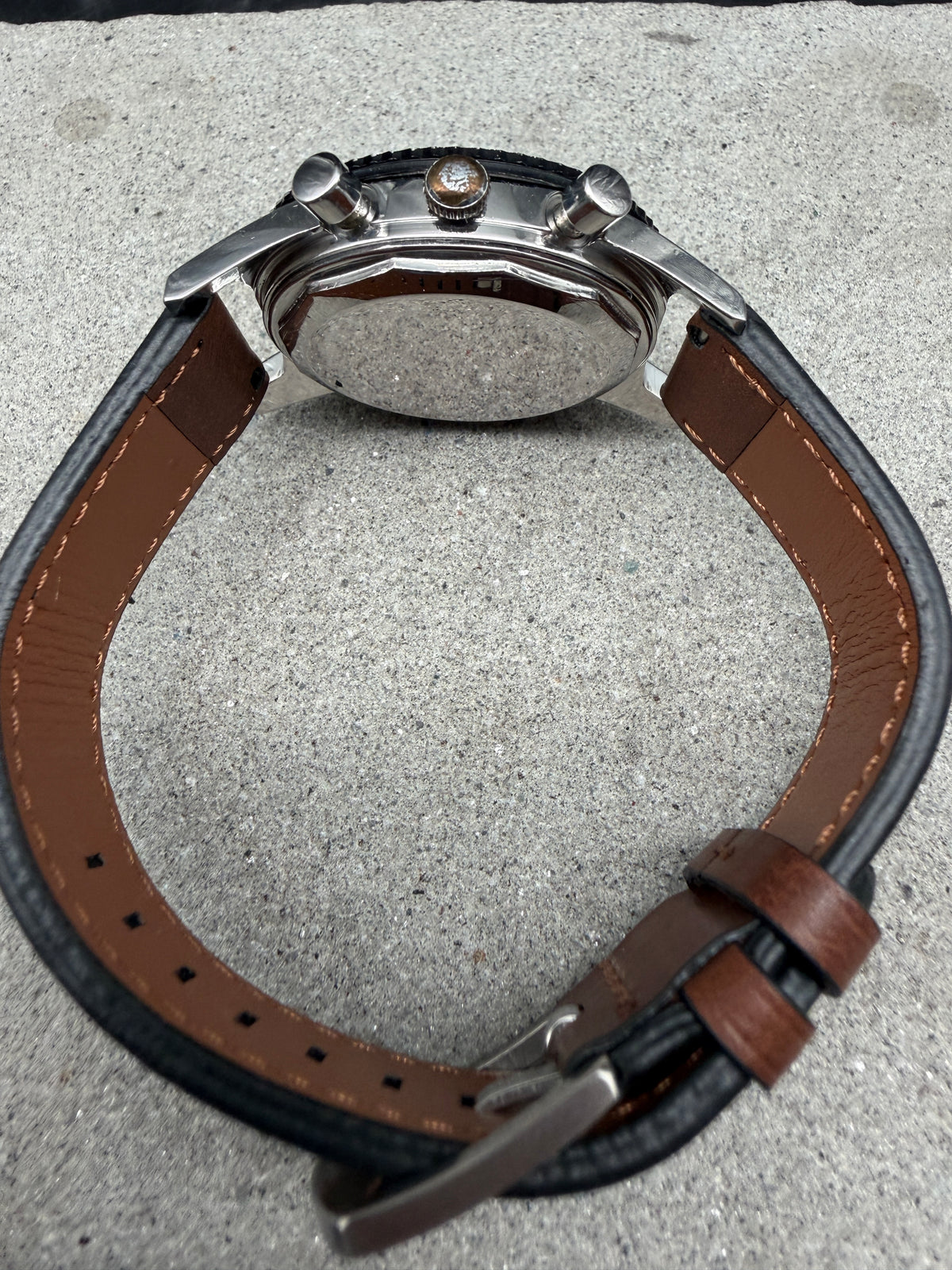 VINTAGE HEMA AQUASPOT YACHTING CHRONOGRAPH HANDAUFZUG 1006-10 EDELSTAHL DIVER