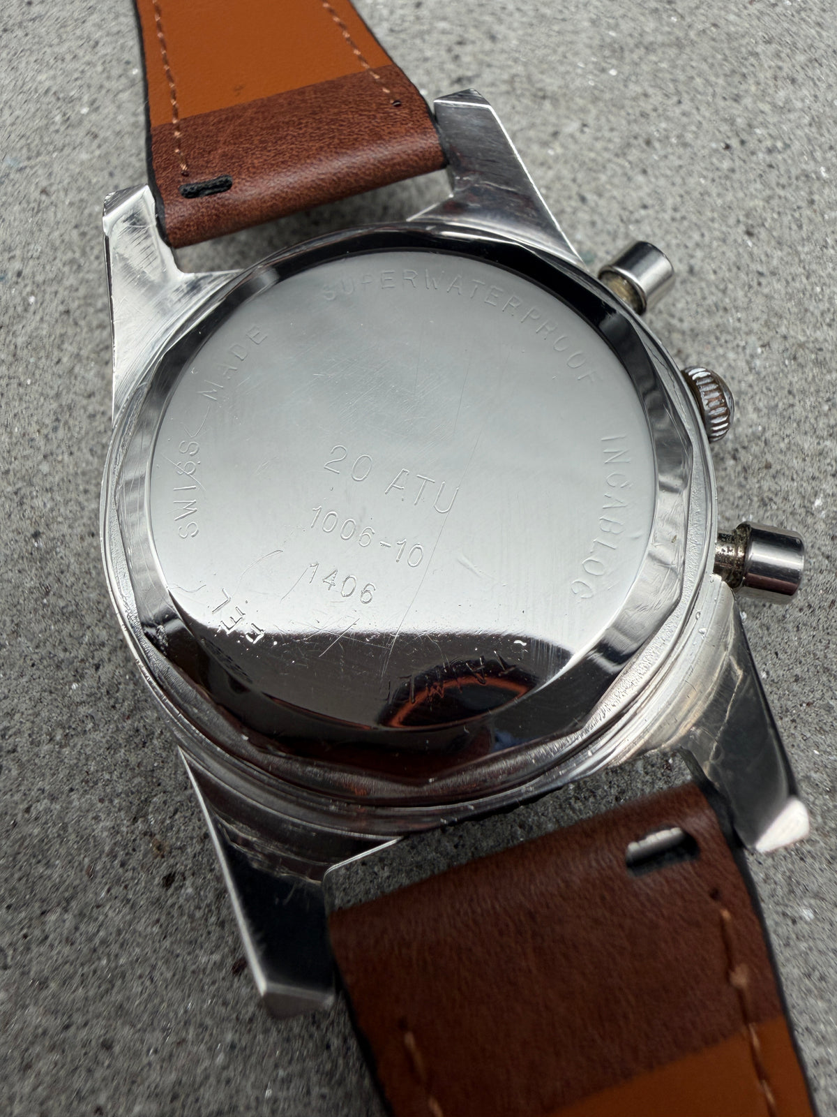 VINTAGE HEMA AQUASPOT YACHTING CHRONOGRAPH HANDAUFZUG 1006-10 EDELSTAHL DIVER