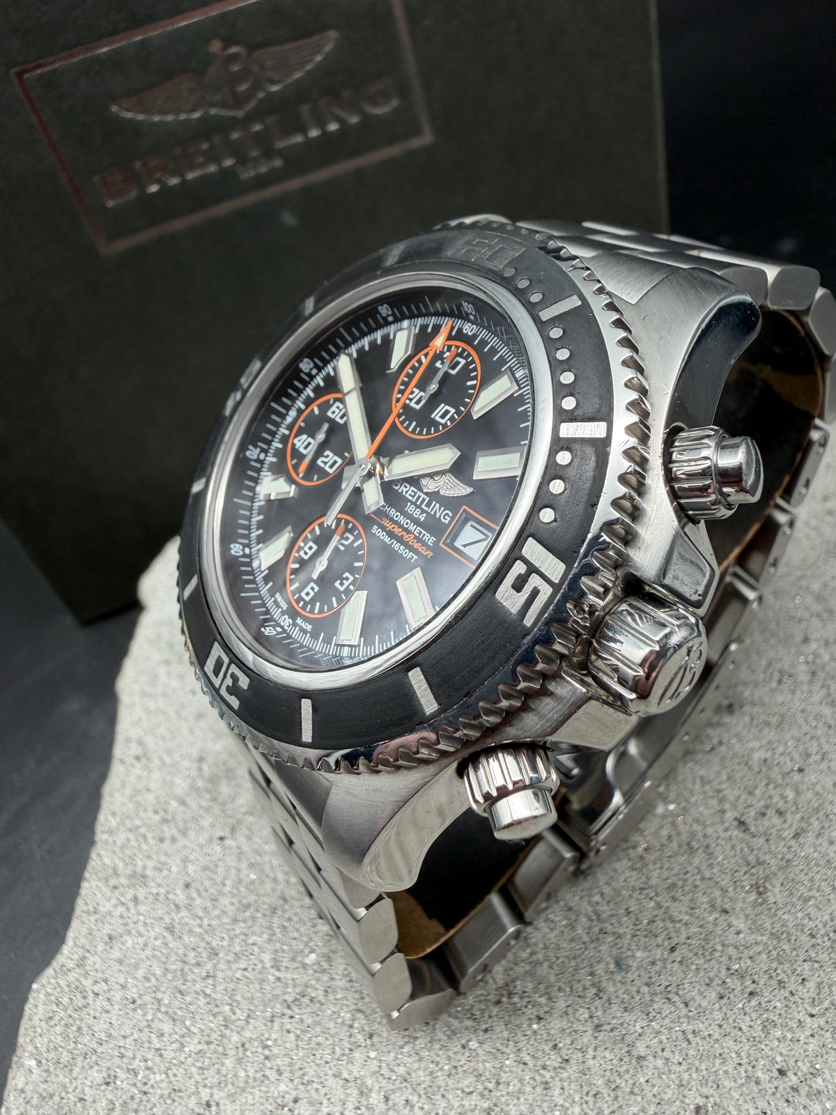 ORIGINAL BREITLING SUPEROCEAN II 44mm CHRONOGRAPH A13341 FULLSET 2012 BOX / PAP