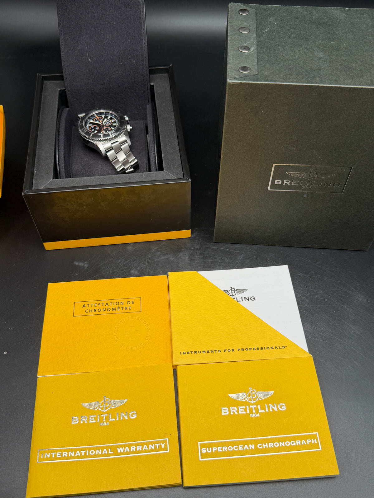 ORIGINAL BREITLING SUPEROCEAN II 44mm CHRONOGRAPH A13341 FULLSET 2012 BOX / PAP