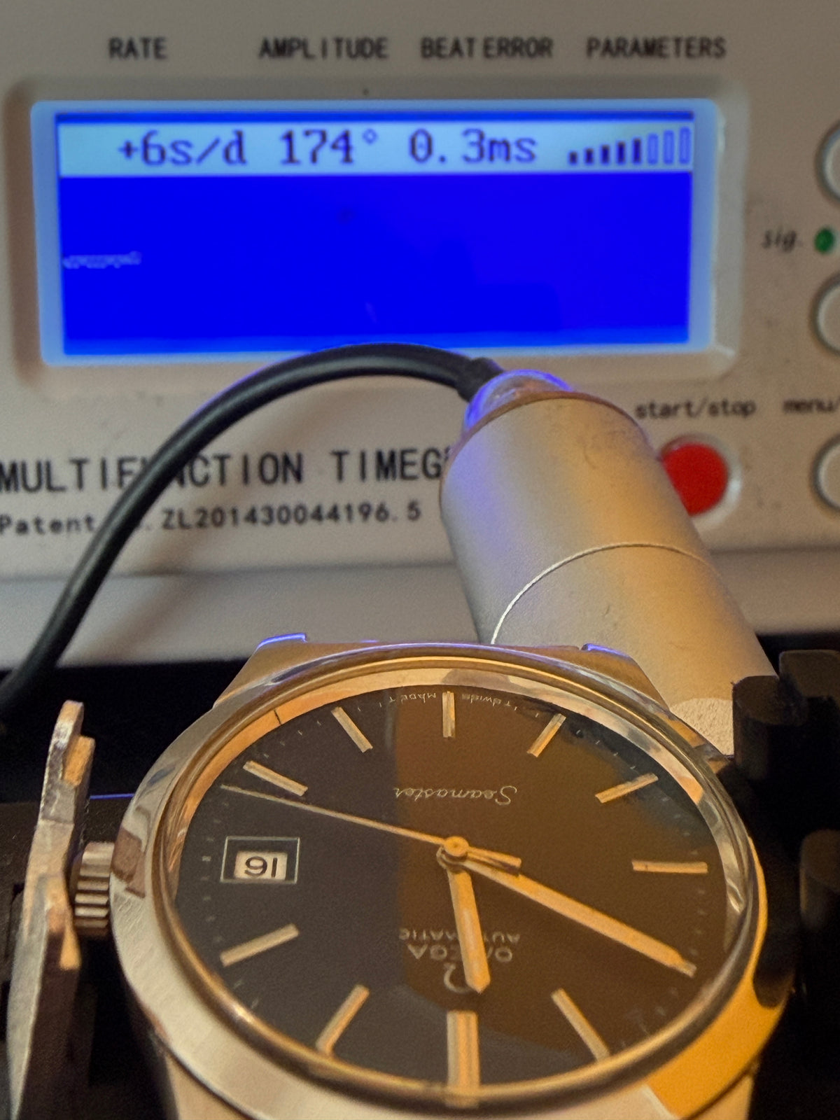 ORIGINAL 1973 OMEGA SEAMASTER AUTOMATIC 166.0000 / 366.0707 BLAU DATUM EDELSTAHL