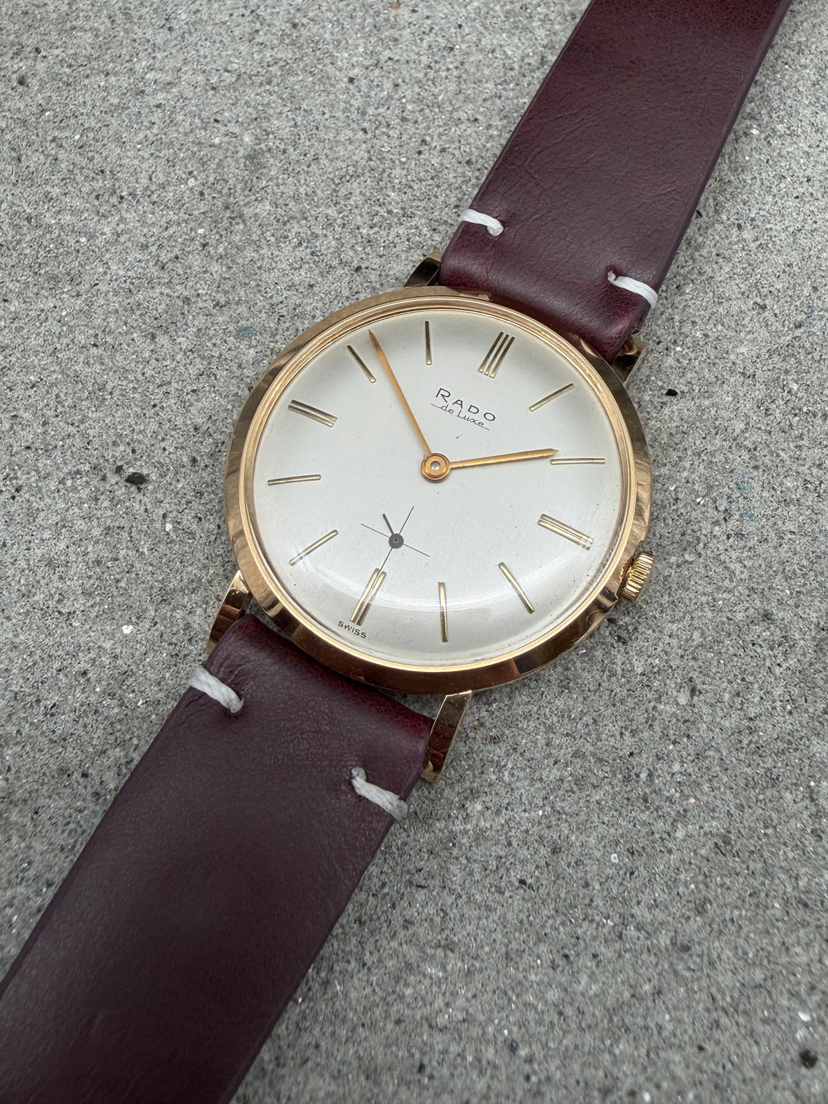 ORIGINAL RADO DE LUXE 18 K / 750 GELBGOLD ULTRAFLAT HANDAUFZUG DRESSWATCH 3063