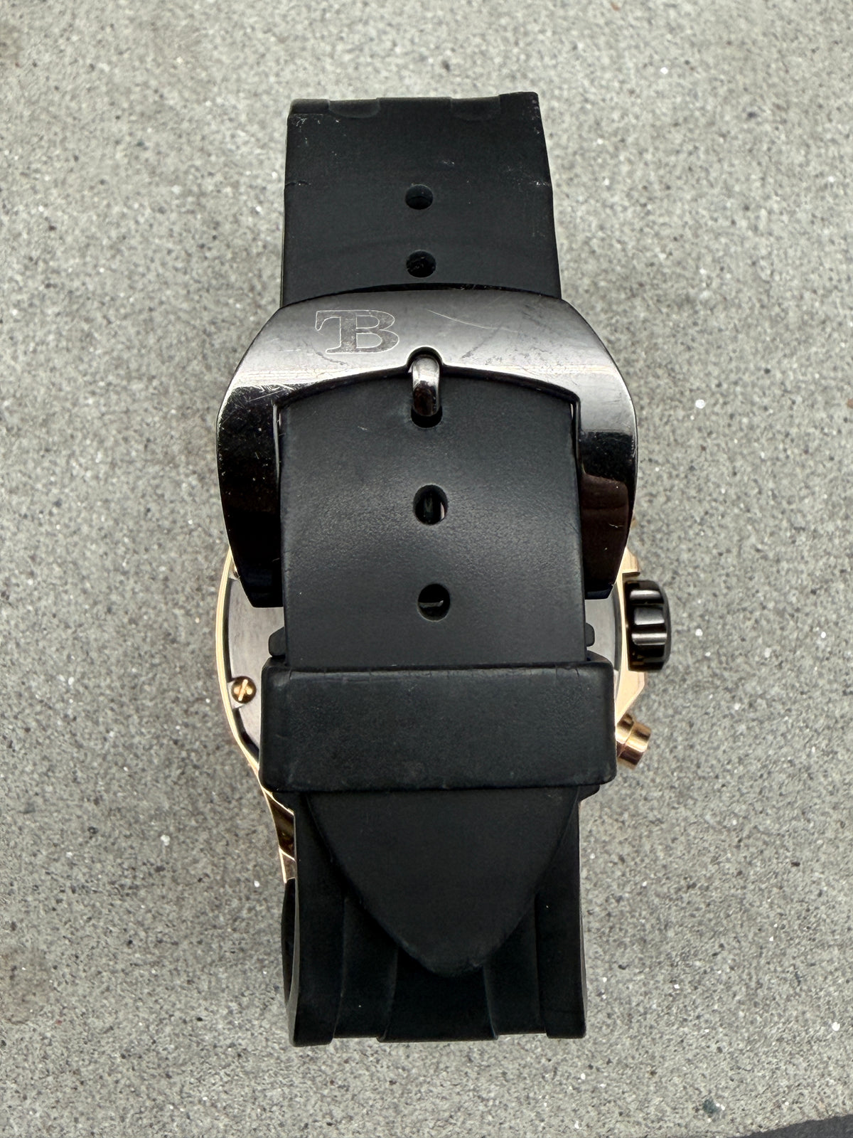 ORIGINAL TB BUTI YANICK SPORT CHRONOGRAPH ROTGOLD 18K / BLACK DIAMANT FULLSET