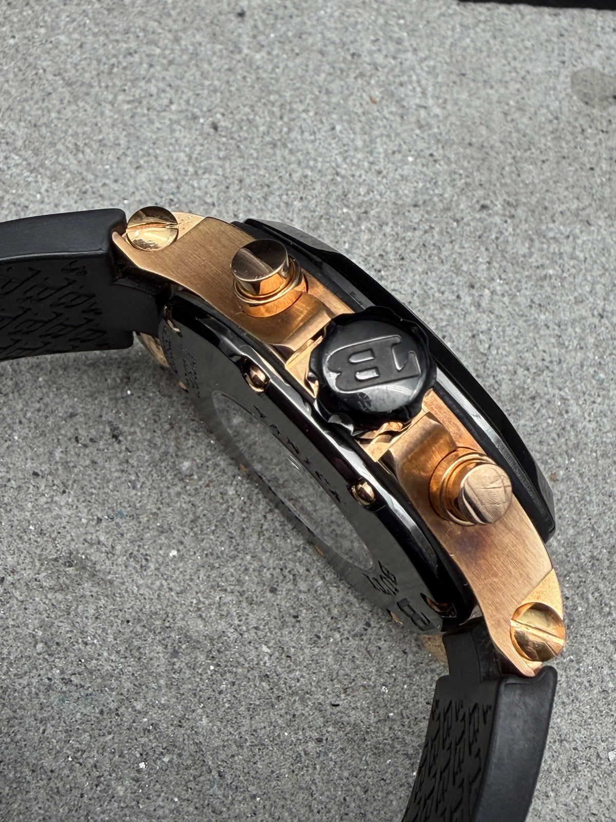 ORIGINAL TB BUTI YANICK SPORT CHRONOGRAPH ROTGOLD 18K / BLACK DIAMANT FULLSET