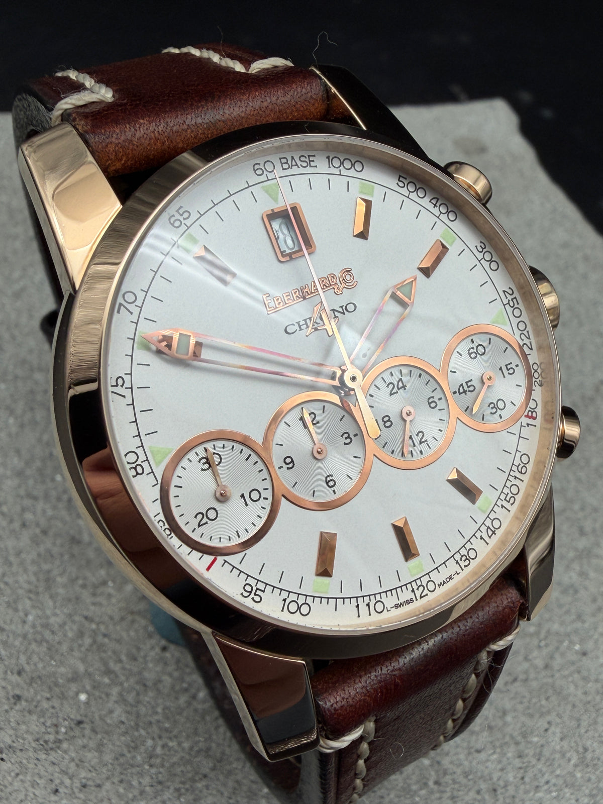 ORIGINAL EBERHARD & CO CHRONO 4 ROTGOLD ROSEGOLD 18K / 750 GOLD CHRONOGRAPH 30058