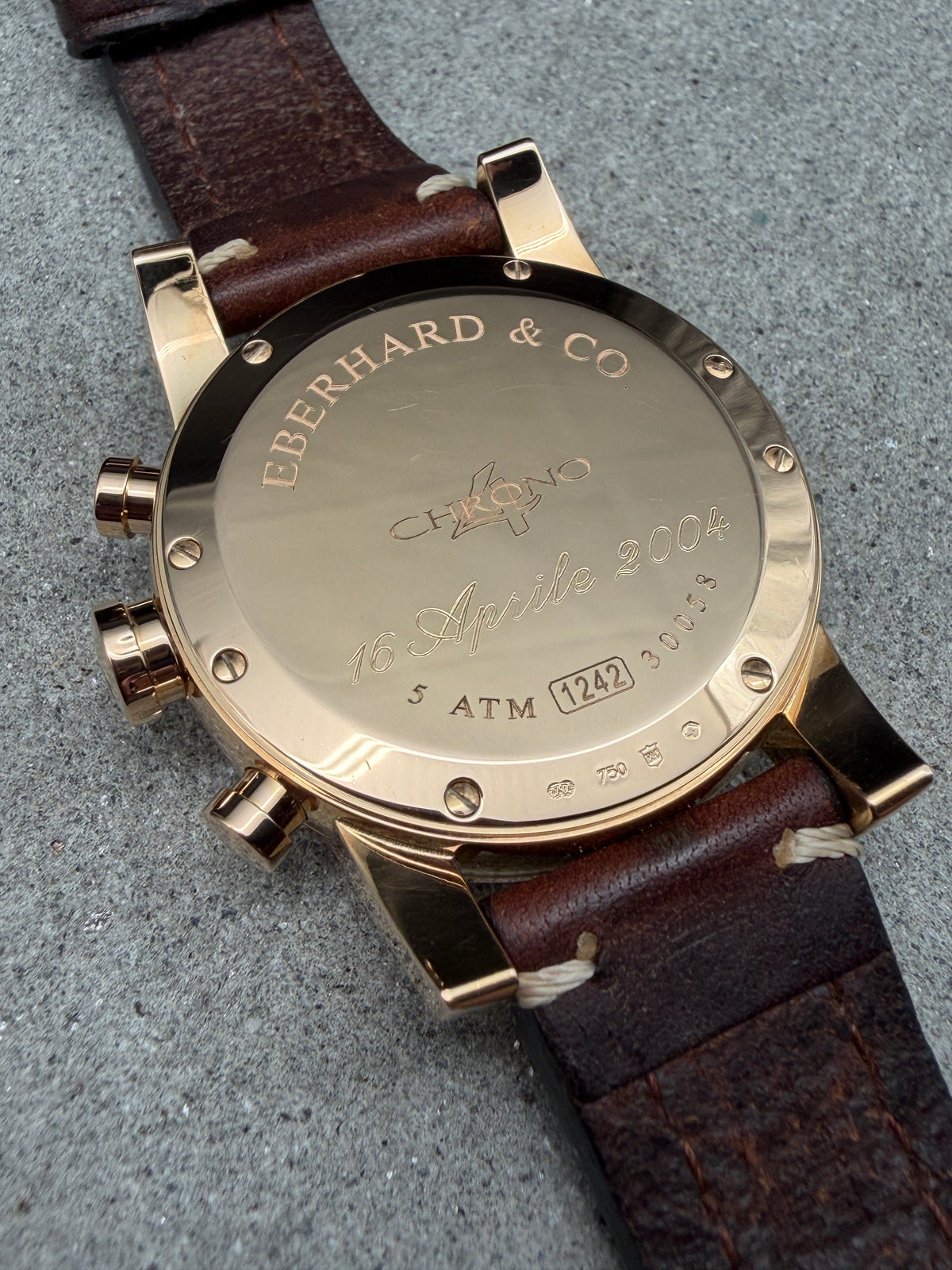 ORIGINAL EBERHARD & CO CHRONO 4 ROTGOLD ROSEGOLD 18K / 750 GOLD CHRONOGRAPH 30058