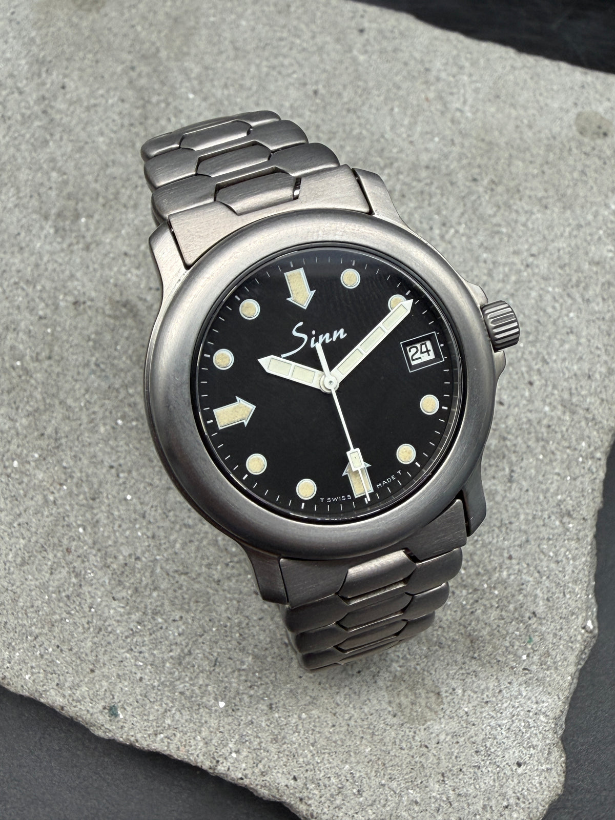 ORIGINAL SINN 8826 Ti TITAN 36mm AUTOMATIK ARMBANDUHR WABENBAND WABE EARLY MODEL TITANIUM