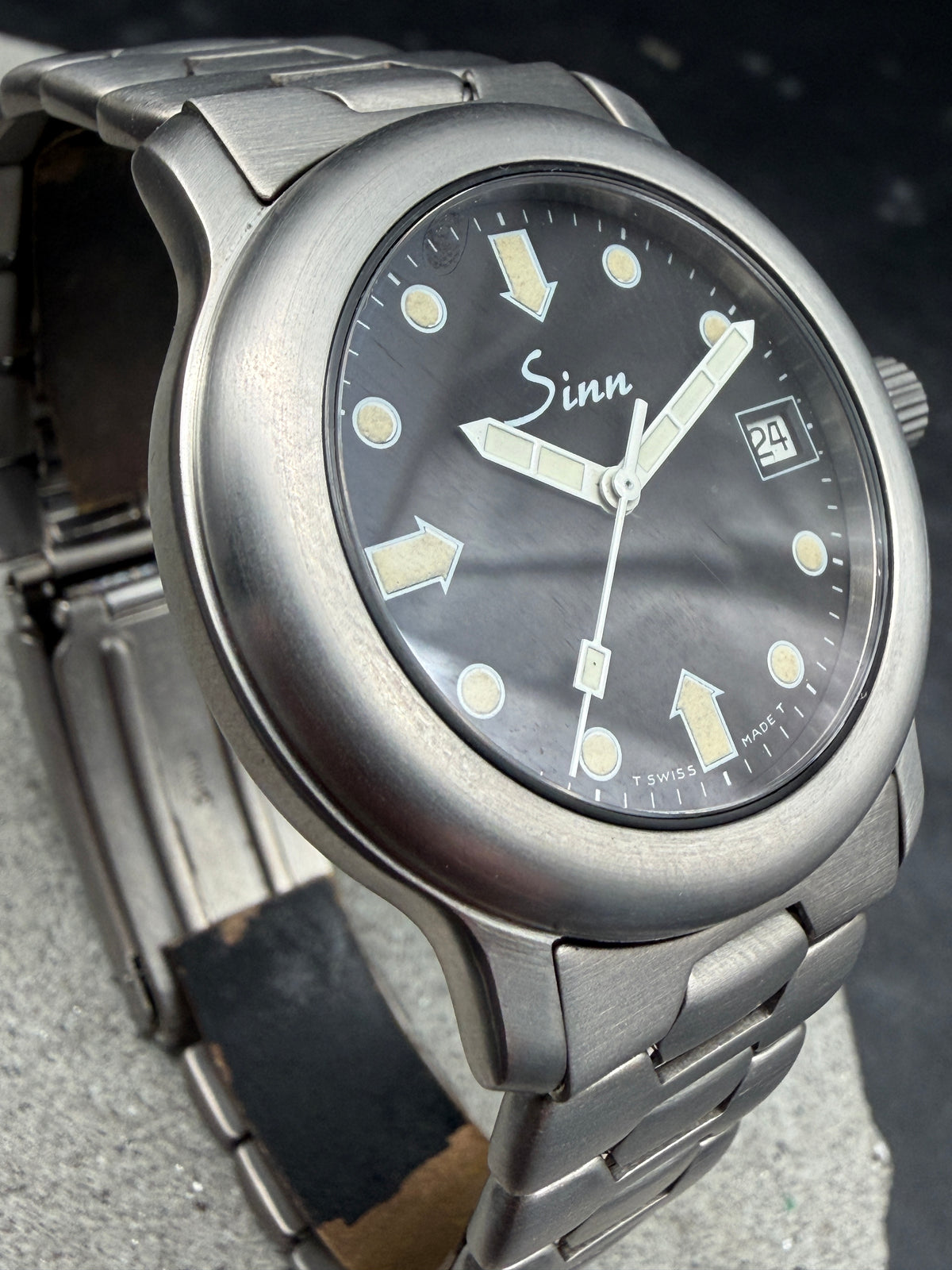 ORIGINAL SINN 8826 Ti TITAN 36mm AUTOMATIK ARMBANDUHR WABENBAND WABE EARLY MODEL TITANIUM