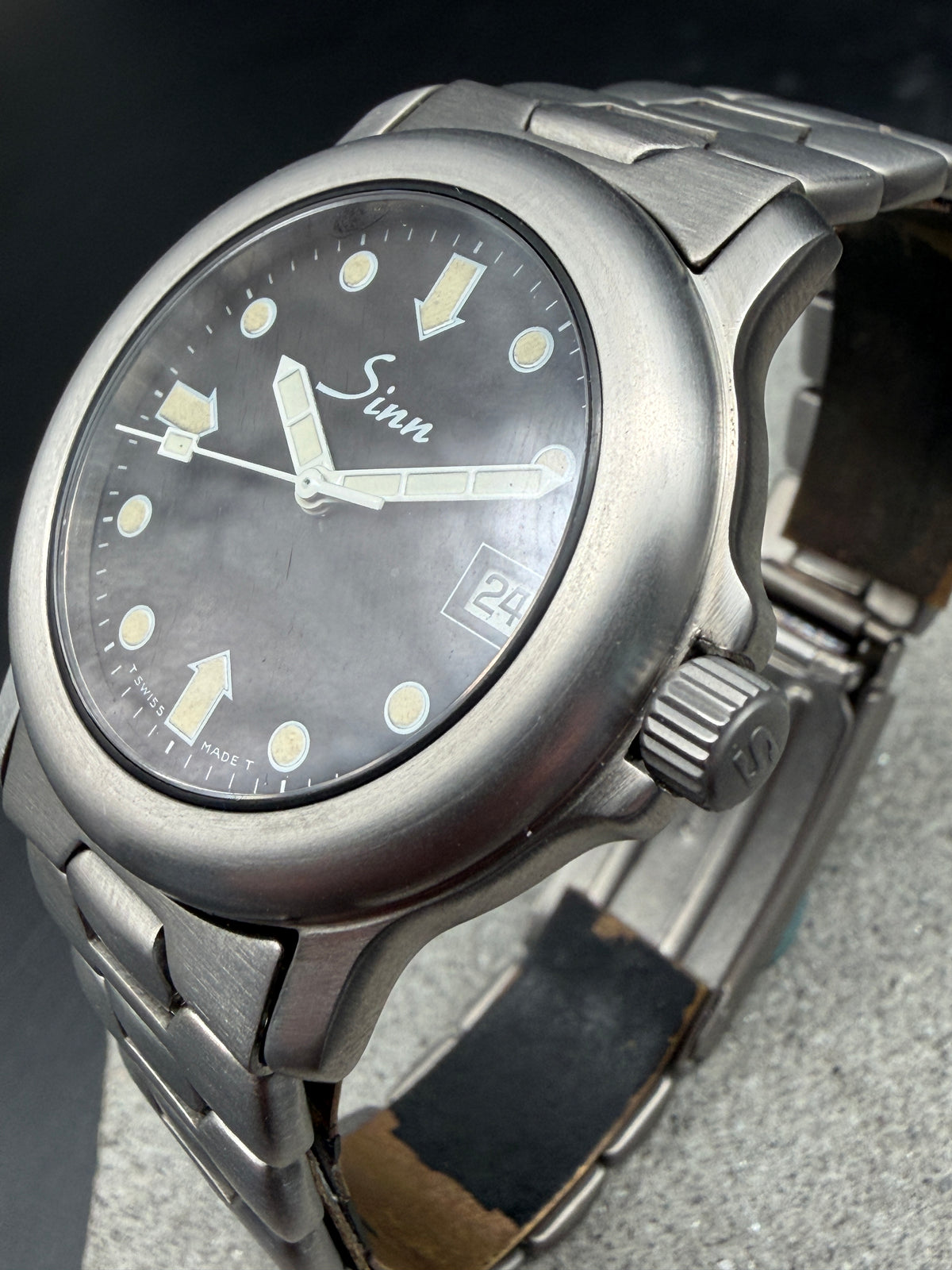 ORIGINAL SINN 8826 Ti TITAN 36mm AUTOMATIK ARMBANDUHR WABENBAND WABE EARLY MODEL TITANIUM
