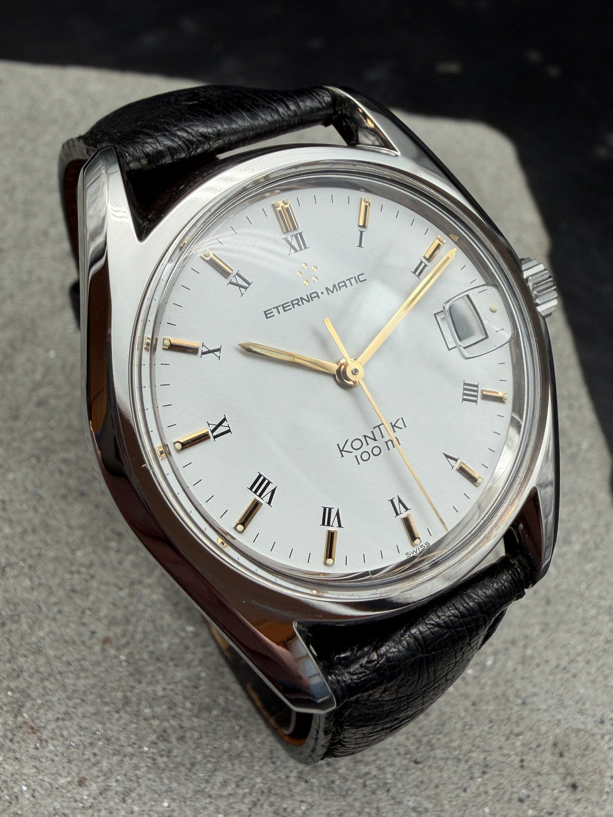 ORIGINAL ETERNA - MATIC KONTIKI 100 DATUM HERRENUHR 37mm EDELSTAHL 633.1569.41