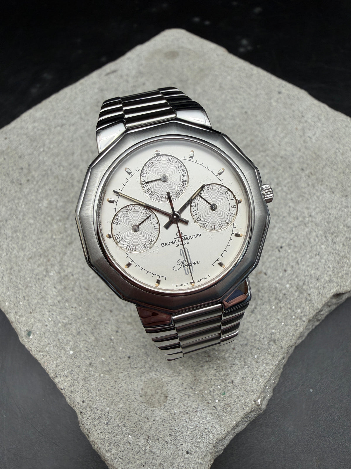 ORIGINAL BAUME & MERCIER 6131 RIVIERA 20 YEARS ANNIVERSARY 999 PCS SPECIAL EDITION 1993 ANNUAL CALENDAR