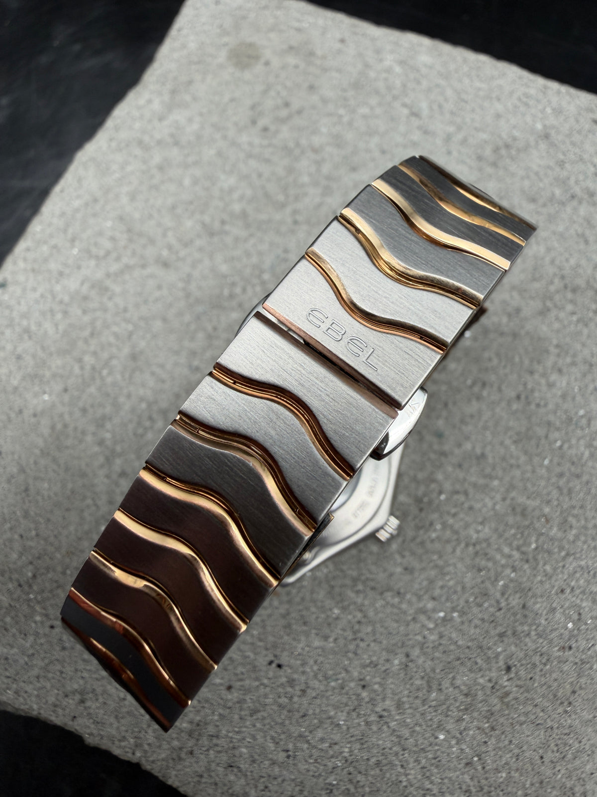 ORIGINAL EBEL WAVE LADY MOP DIAMANT PERLMUTT 30mm STAHL / ROTGOLD AUTOMATIK 03.1.15.1036 GLASBODEN