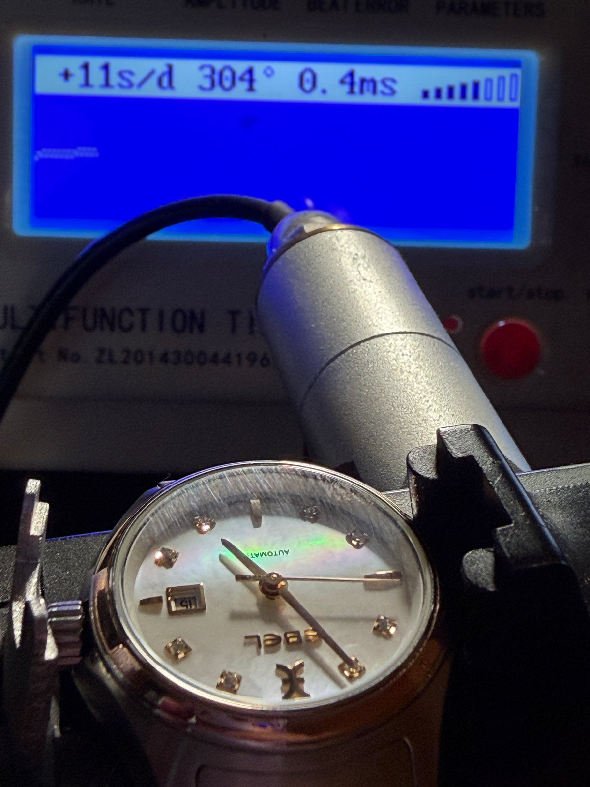ORIGINAL EBEL WAVE LADY MOP DIAMANT PERLMUTT 30mm STAHL / ROTGOLD AUTOMATIK 03.1.15.1036 GLASBODEN