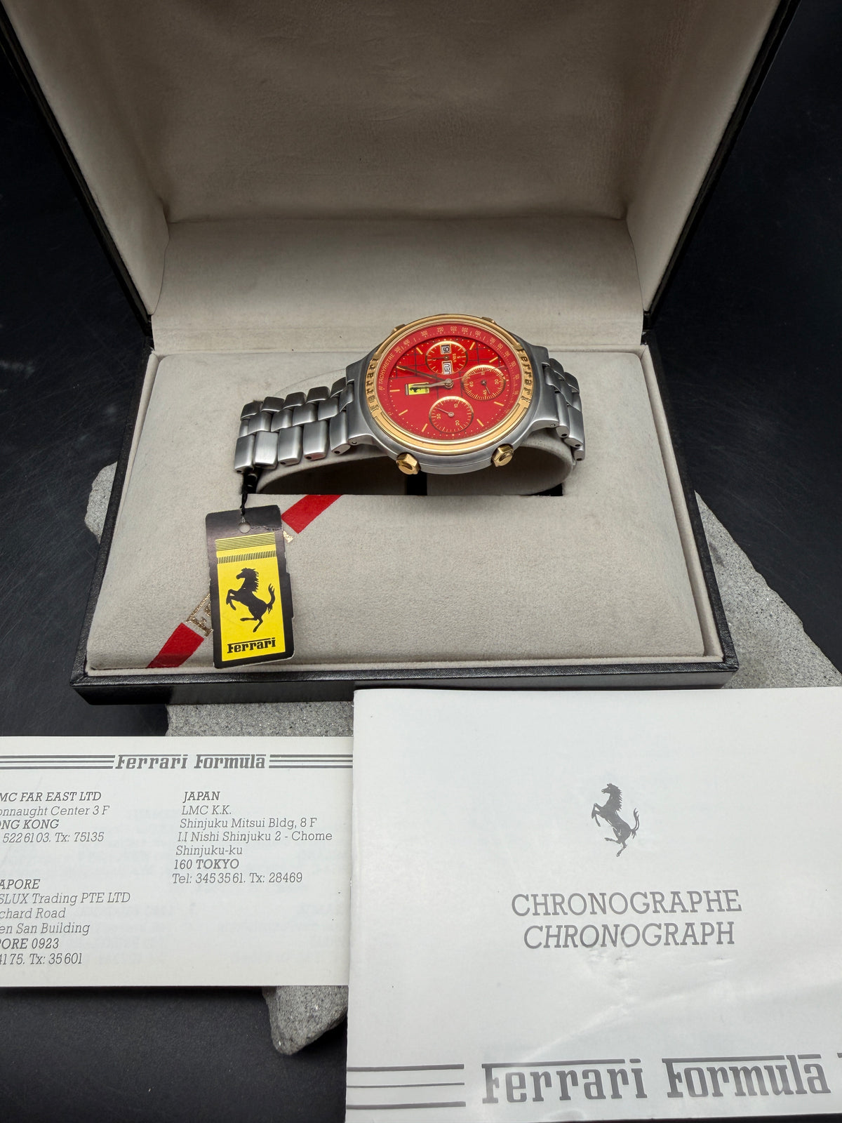 ORIGINAL FERRARI FORMULA 1/10SEC CHRONOGRAPH DAY DATE REF 2640 CAL. 531 ROSSO CORSA