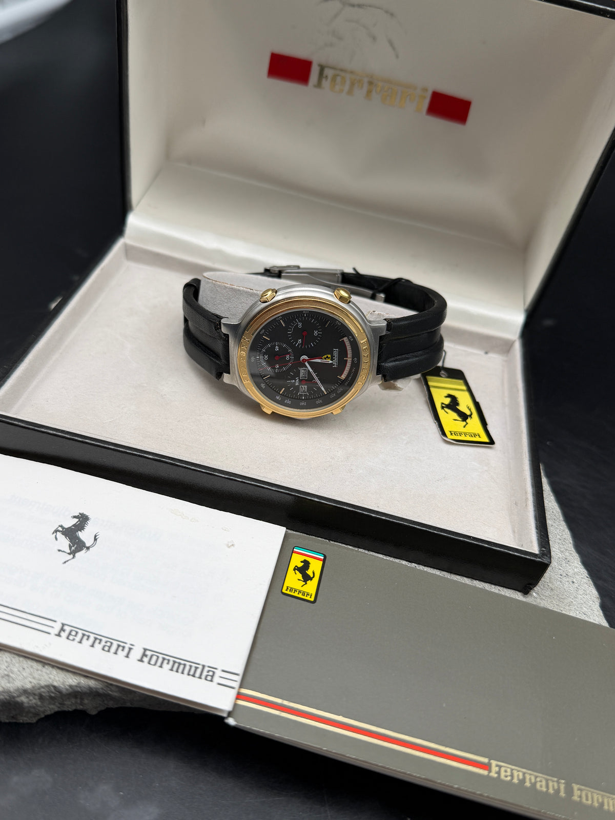 ORIGINAL FERRARI FORMULA 1/10SEC CHRONOGRAPH DAY DATE REF 2660 CAL. 531 GREY GRIGIO FERRO