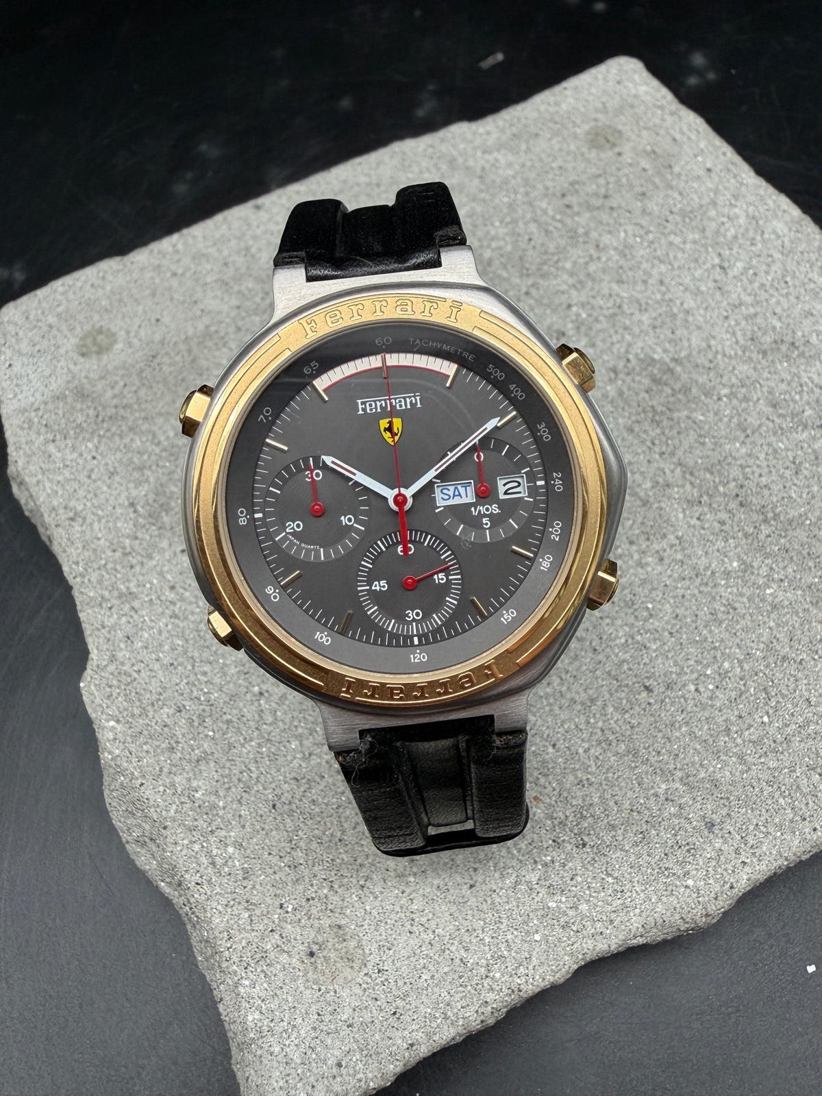 ORIGINAL FERRARI FORMULA 1/10SEC CHRONOGRAPH DAY DATE REF 2660 CAL. 531 GREY GRIGIO FERRO