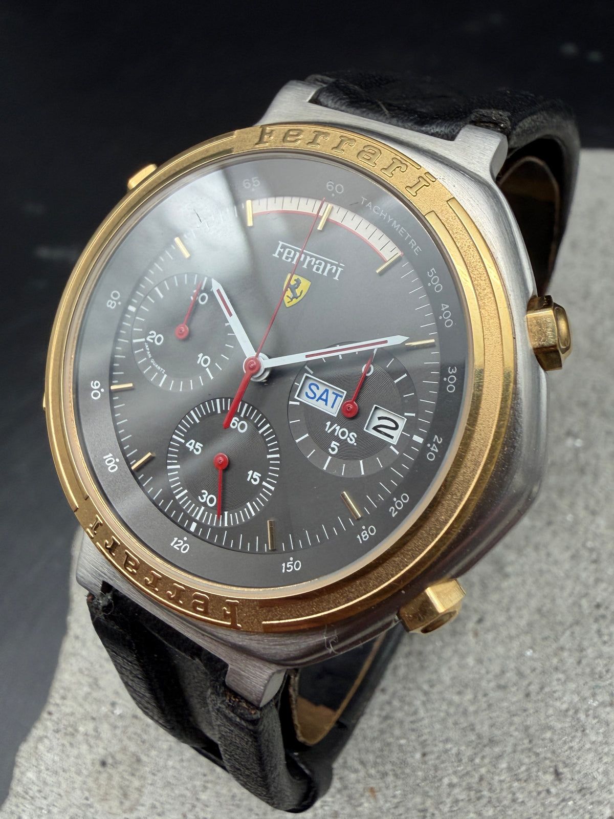 ORIGINAL FERRARI FORMULA 1/10SEC CHRONOGRAPH DAY DATE REF 2660 CAL. 531 GREY GRIGIO FERRO