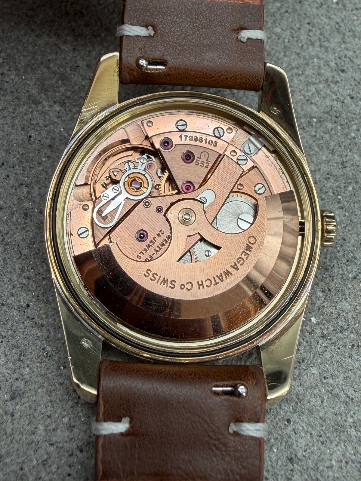 ORIGINAL 1960 OMEGA SEAMASTER AUTOMATIK 14700SC GELBGOLD CAL. 552 SCREWBACK UHR