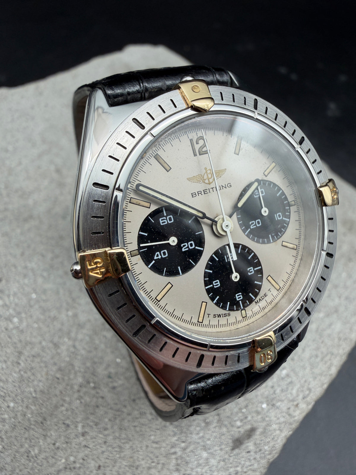 ORIGINAL BREITLING 80520 CALLISTO 36mm HANDAUFZUG CHRONOGRAPH STAHL / GOLD
