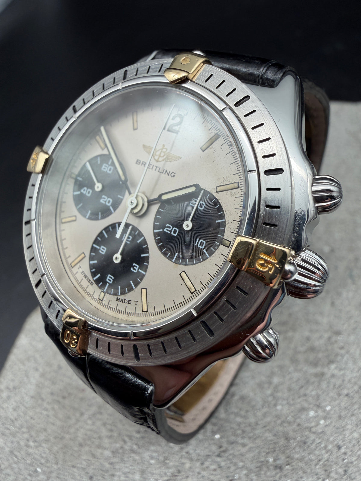 ORIGINAL BREITLING 80520 CALLISTO 36mm HANDAUFZUG CHRONOGRAPH STAHL / GOLD