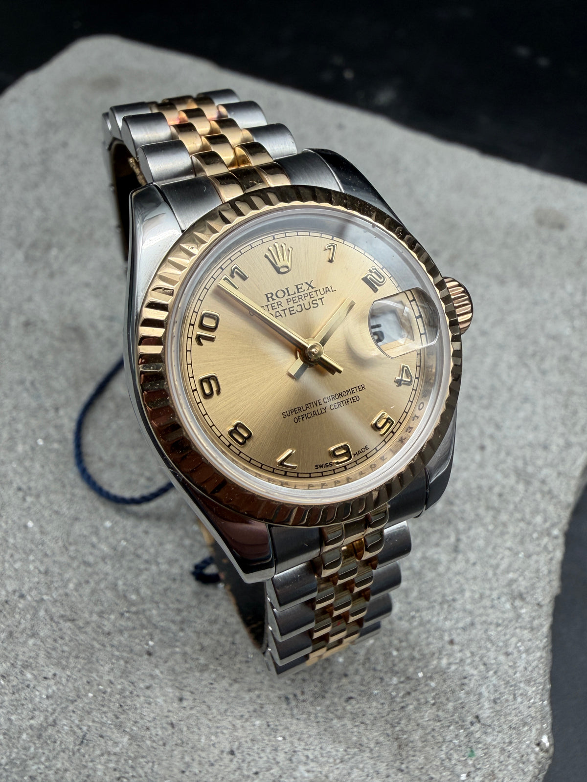 LUXUS 2007 ROLEX LADY DATEJUST 179173 STAHL GOLD SUPER JUBILEE 26mm DAMEN UHR