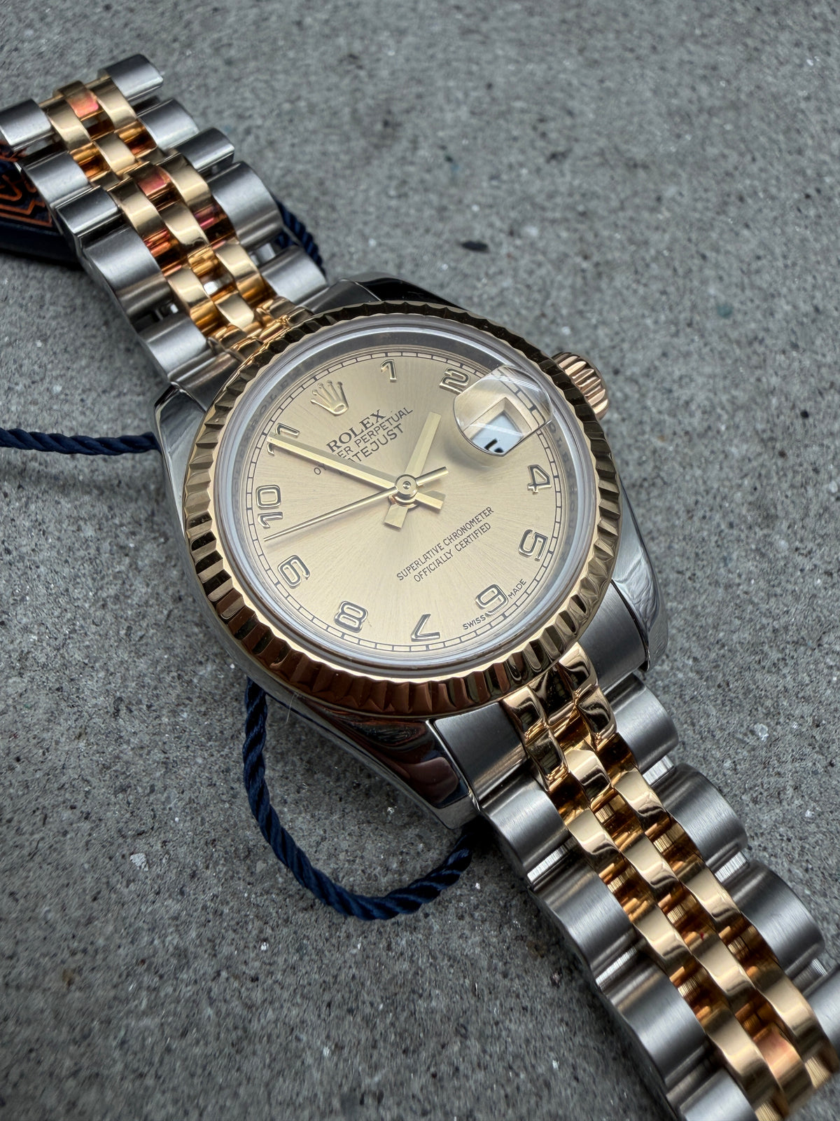 LUXUS 2007 ROLEX LADY DATEJUST 179173 STAHL GOLD SUPER JUBILEE 26mm DAMEN UHR