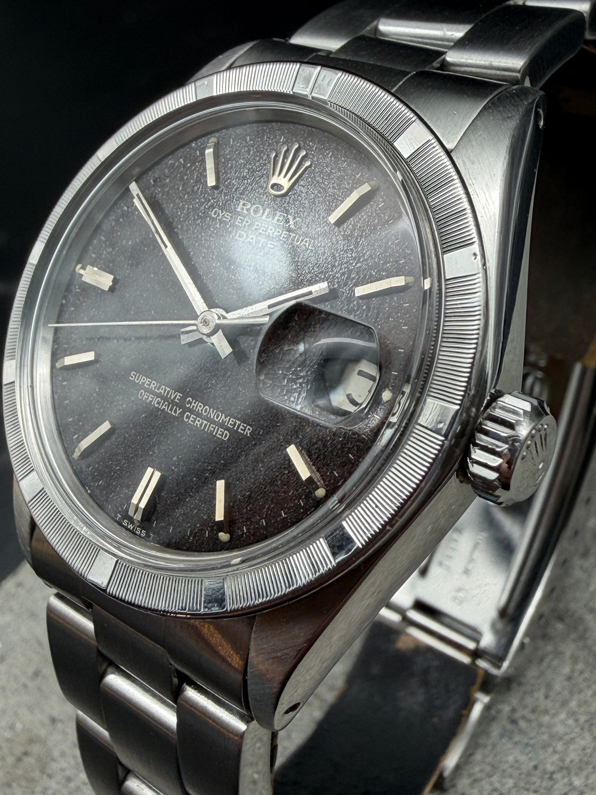 ORIGINAL 1970 ROLEX 1501 OYSTER PERPETUAL DATE 34mm CONFETTI BROWN OYSTERBAND