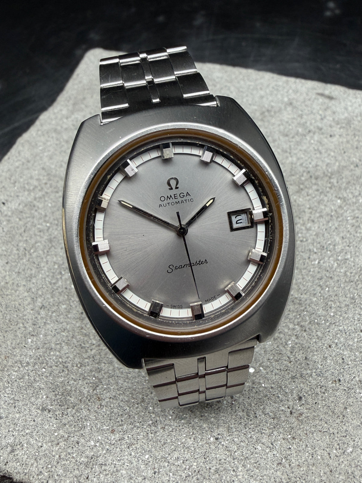 ORIGINAL 1971 OMEGA SEAMASTER AUTOMATIC 166.110 DATUM EDELSTAHL HERRENUHR DIVER