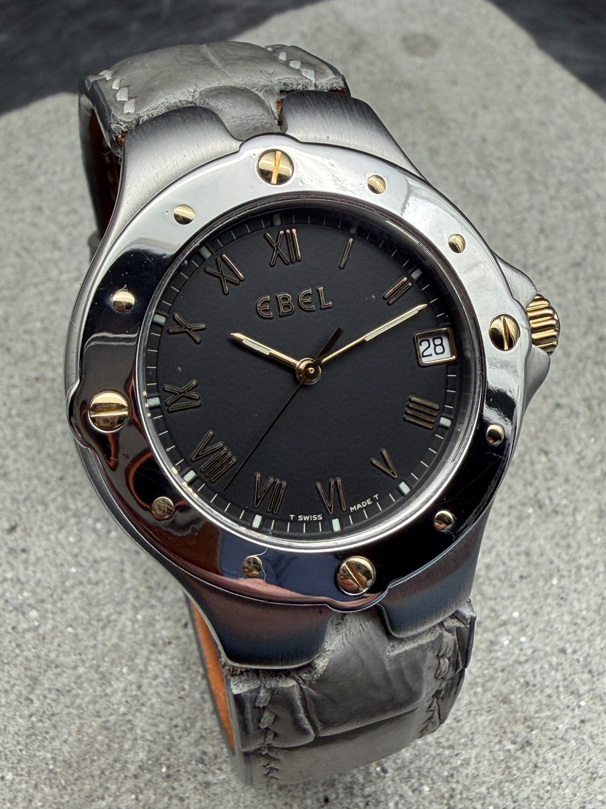 ORIGINAL EBEL SPORT WAVE 36mm 6187631 STAHL / GOLD CAL. 187-1 QUARTZ HERREN UHR
