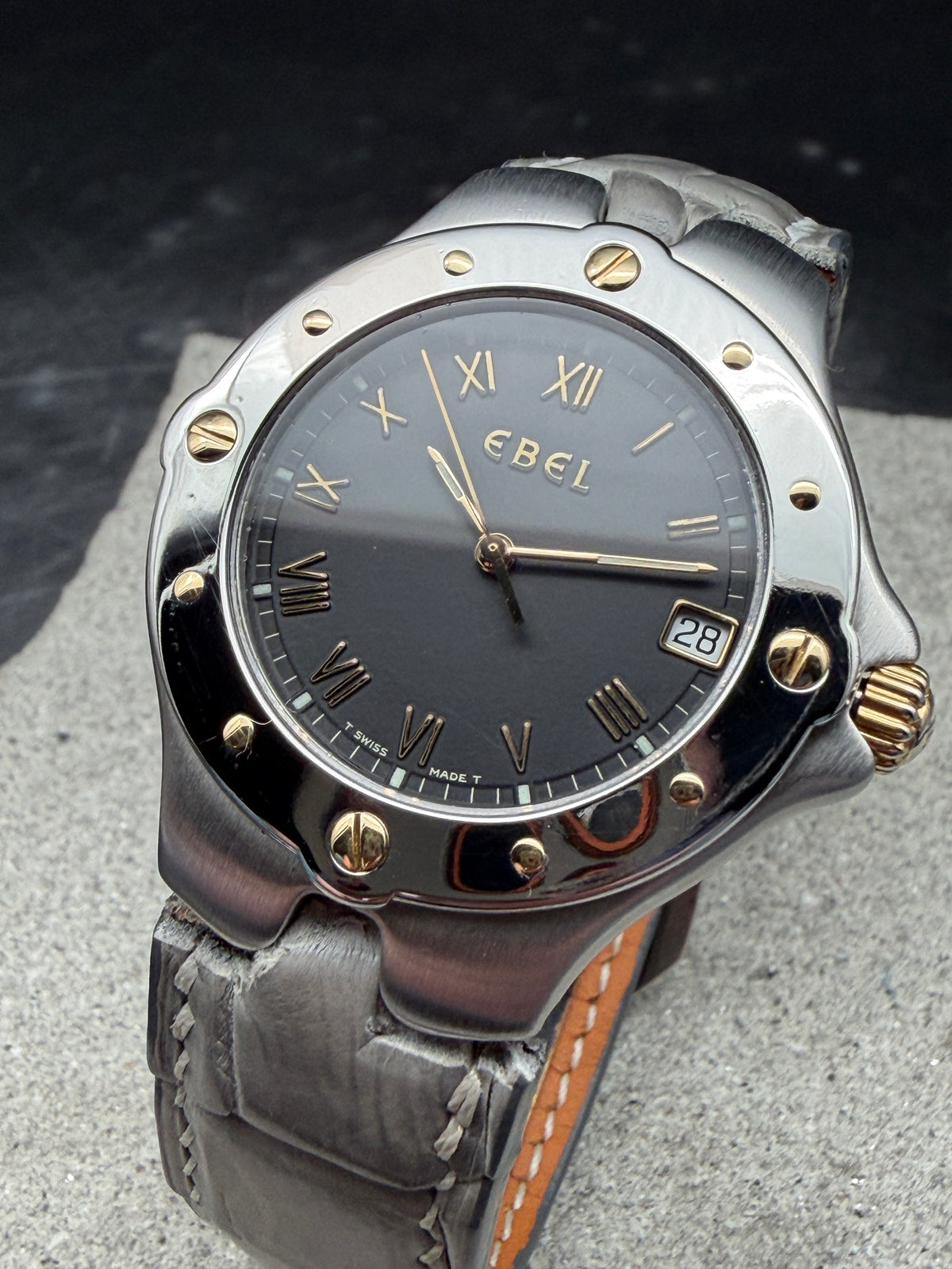 ORIGINAL EBEL SPORT WAVE 36mm 6187631 STAHL / GOLD CAL. 187-1 QUARTZ HERREN UHR