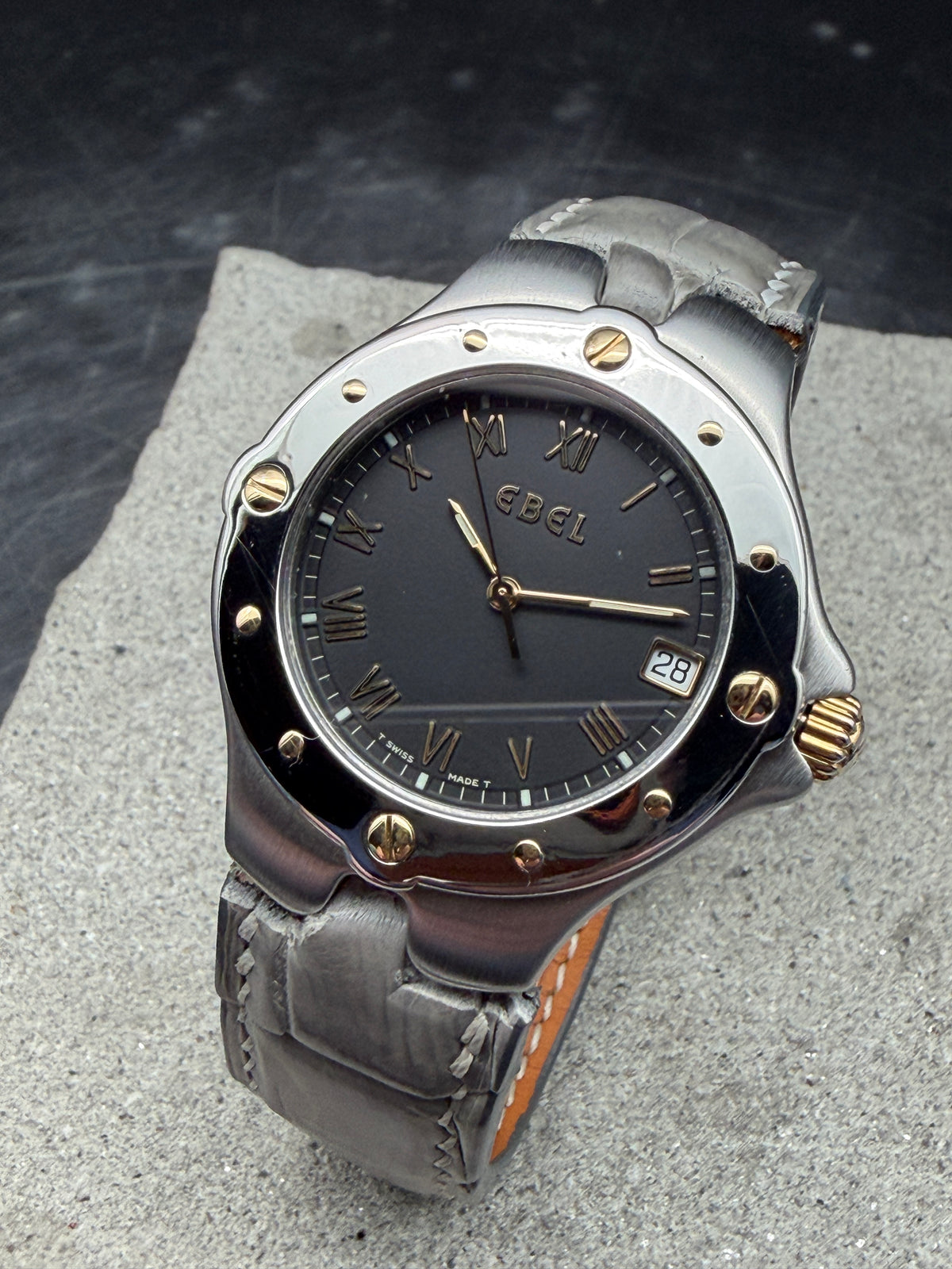 ORIGINAL EBEL SPORT WAVE 36mm 6187631 STAHL / GOLD CAL. 187-1 QUARTZ HERREN UHR