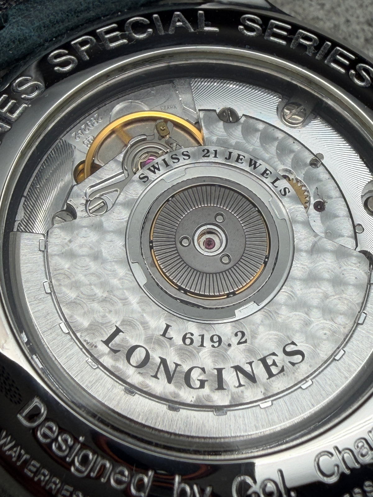 ORIGINAL LONGINES LINDBERGH SPECIAL SERIES L2.617.4 ORANGE HOUR ANGLE GLASBODEN