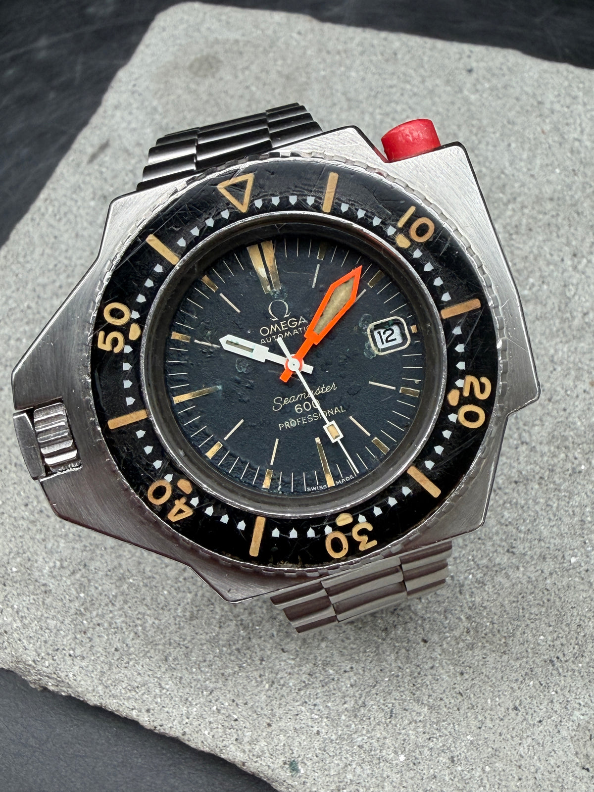 ORIGINAL 1971 OMEGA 166.077 SEAMASTER 600 PLOPROF SANDWICH DIAL DIVER VINTAGE