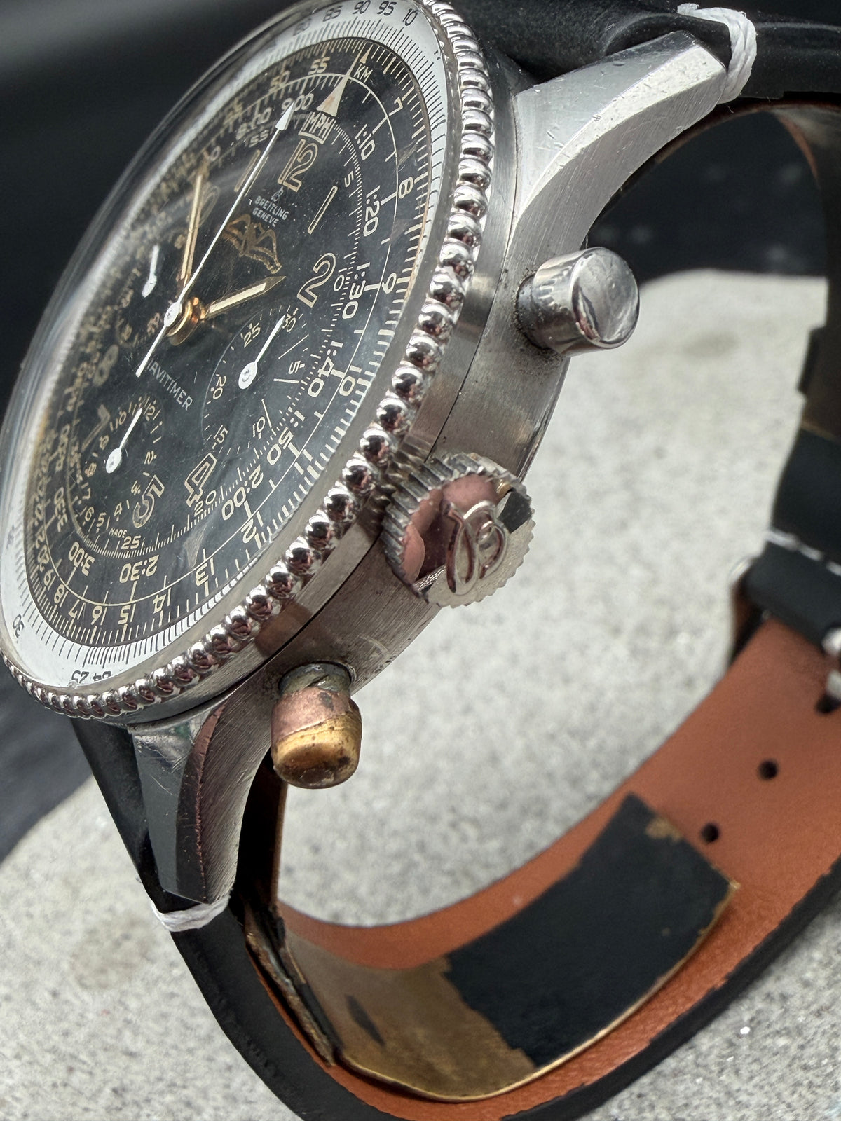 ORIGINAL 1960 BREITLING NAVITIMER 806 VENUS 178 MANUAL AOPA APPLIED LOGO GRAIN