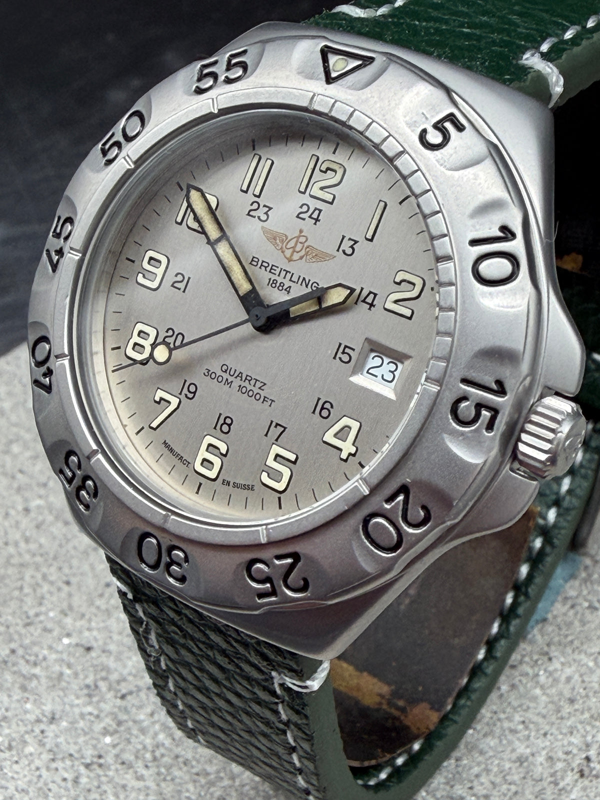 ORIGINAL BREITLING COLT A50036 COLT SPECIAL B50 QUARTZ MILITARY GREY + SERVICE