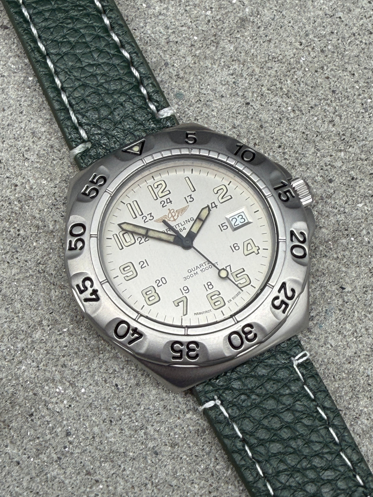 ORIGINAL BREITLING COLT A50036 COLT SPECIAL B50 QUARTZ MILITARY GREY + SERVICE