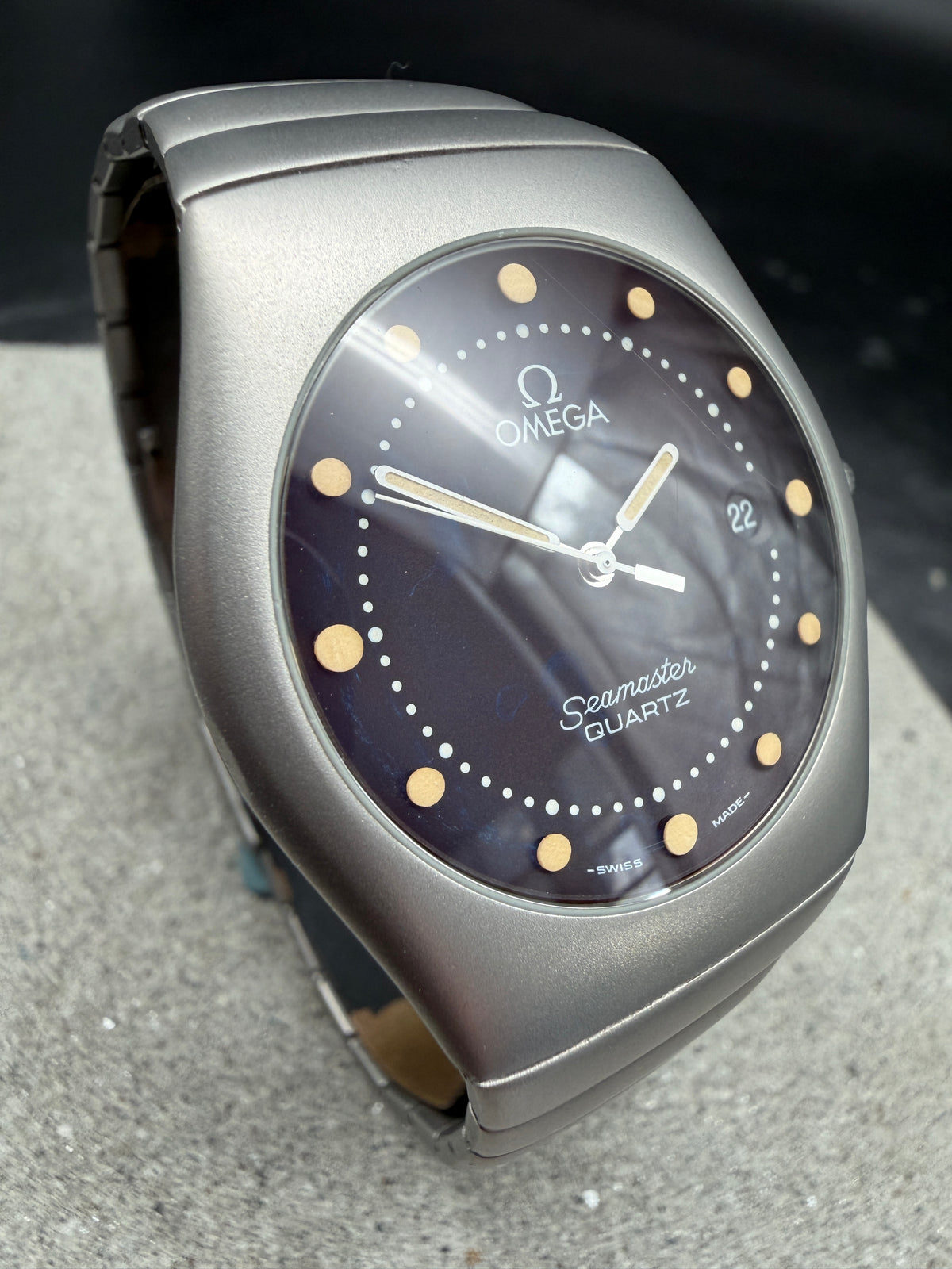 ORIGINAL 1984 OMEGA SEAMASTER RECIFE OXIDIERTER STAHL 196.0292 396.0984 BLACK