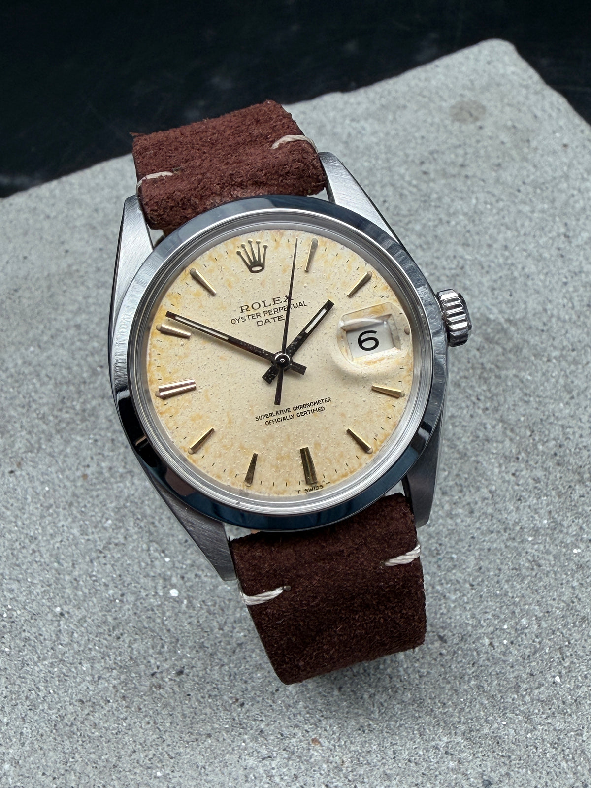 ORIGINAL 1969 ROLEX OYSTER PERPETUAL DATE 1500 HERRENUHR 34mm VINTAGE RARE DIAL