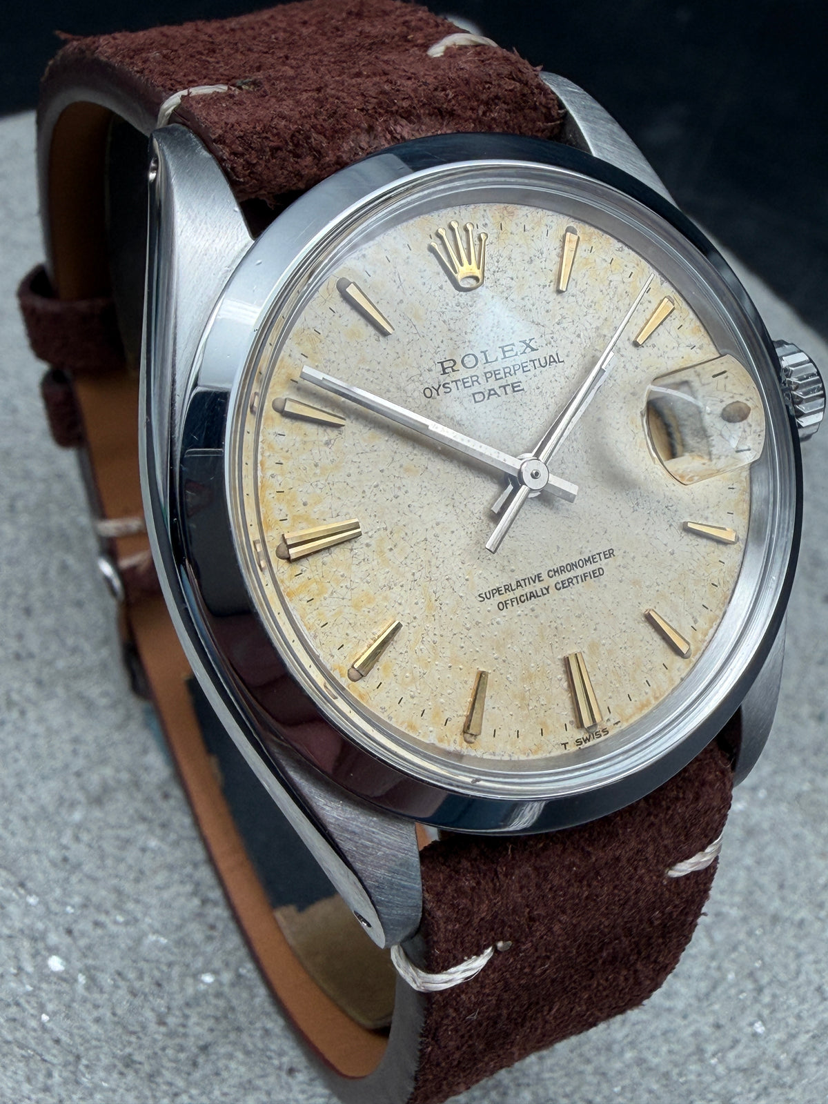 ORIGINAL 1969 ROLEX OYSTER PERPETUAL DATE 1500 HERRENUHR 34mm VINTAGE RARE DIAL