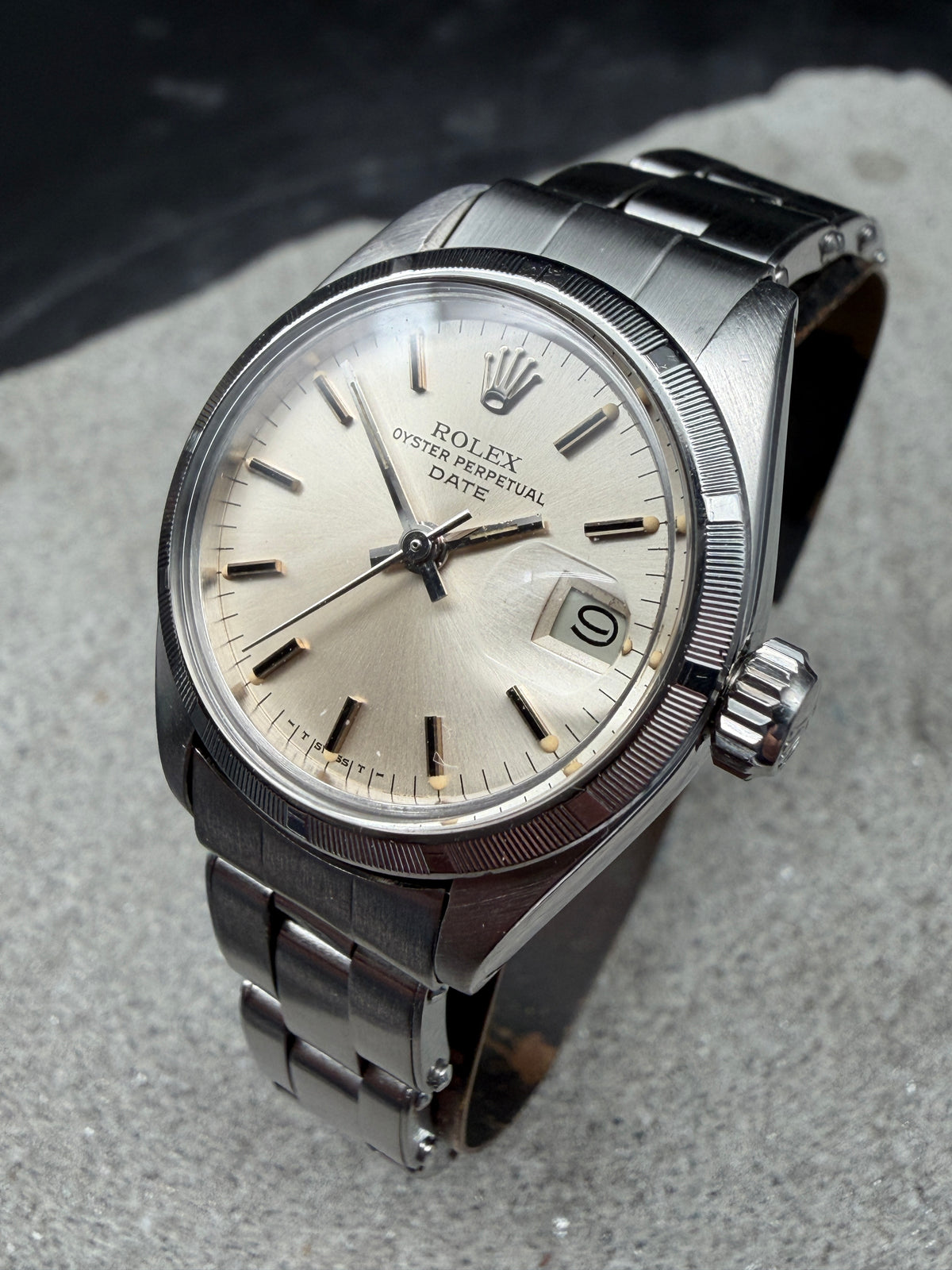 ORIGINAL ROLEX LADY DATE 26mm OYSTER PERPETUAL 6919 EDELSTAHL ENGINE TURNED