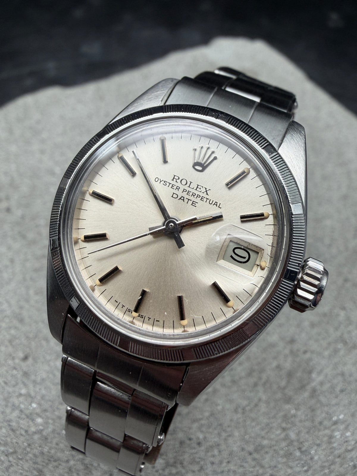 ORIGINAL ROLEX LADY DATE 26mm OYSTER PERPETUAL 6919 EDELSTAHL ENGINE TURNED