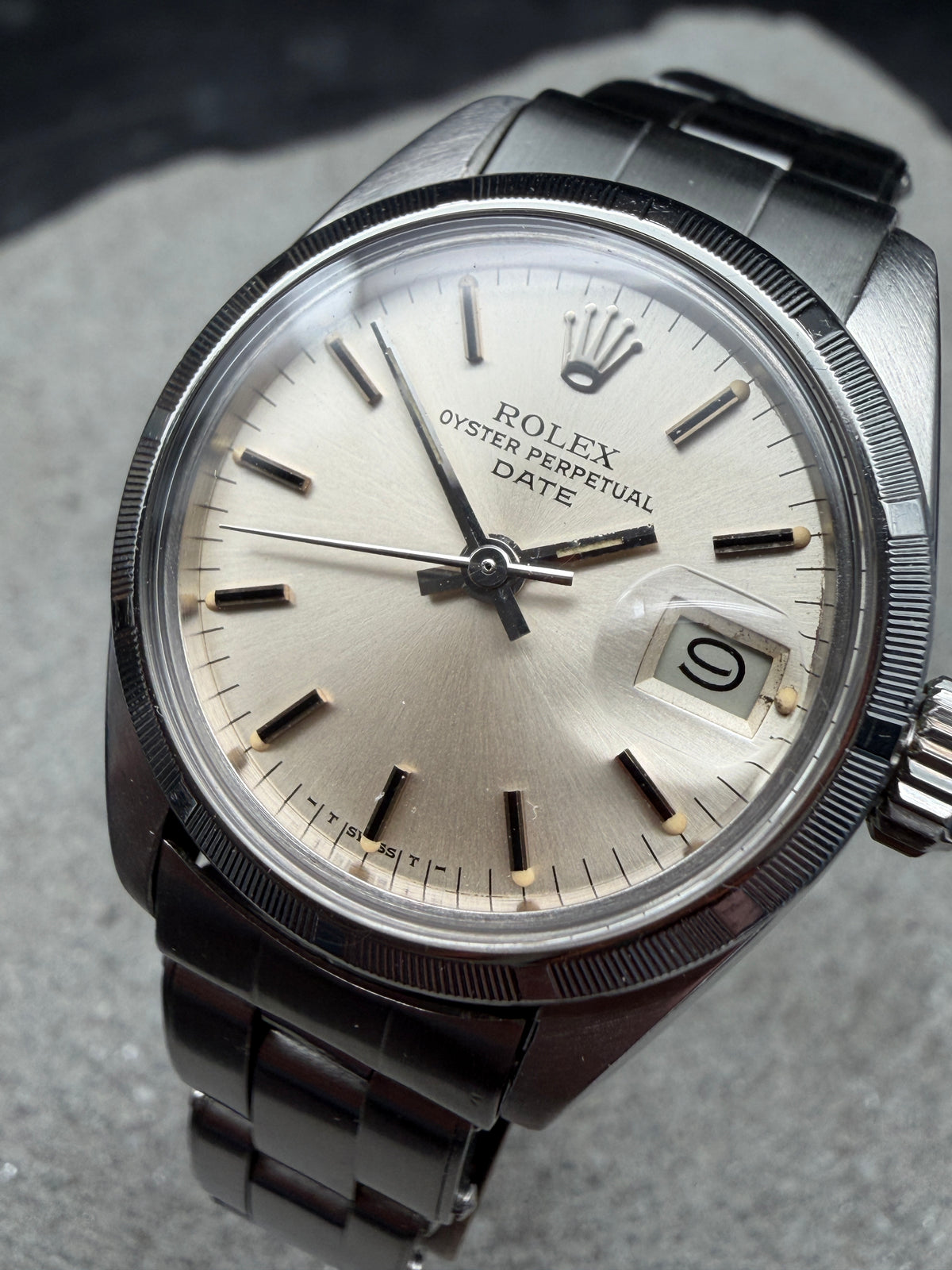 ORIGINAL ROLEX LADY DATE 26mm OYSTER PERPETUAL 6919 EDELSTAHL ENGINE TURNED