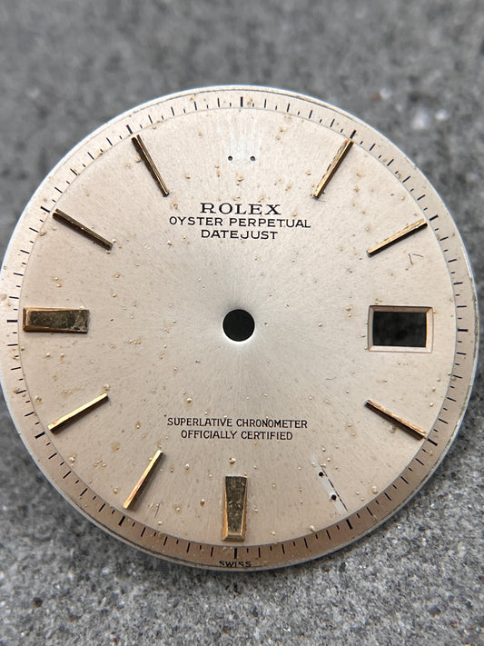ROLEX ZIFFERBLATT PILL INDEX INDEX DIAL DATEJUST 1601 CAL 1570 PIE PAN SILVER