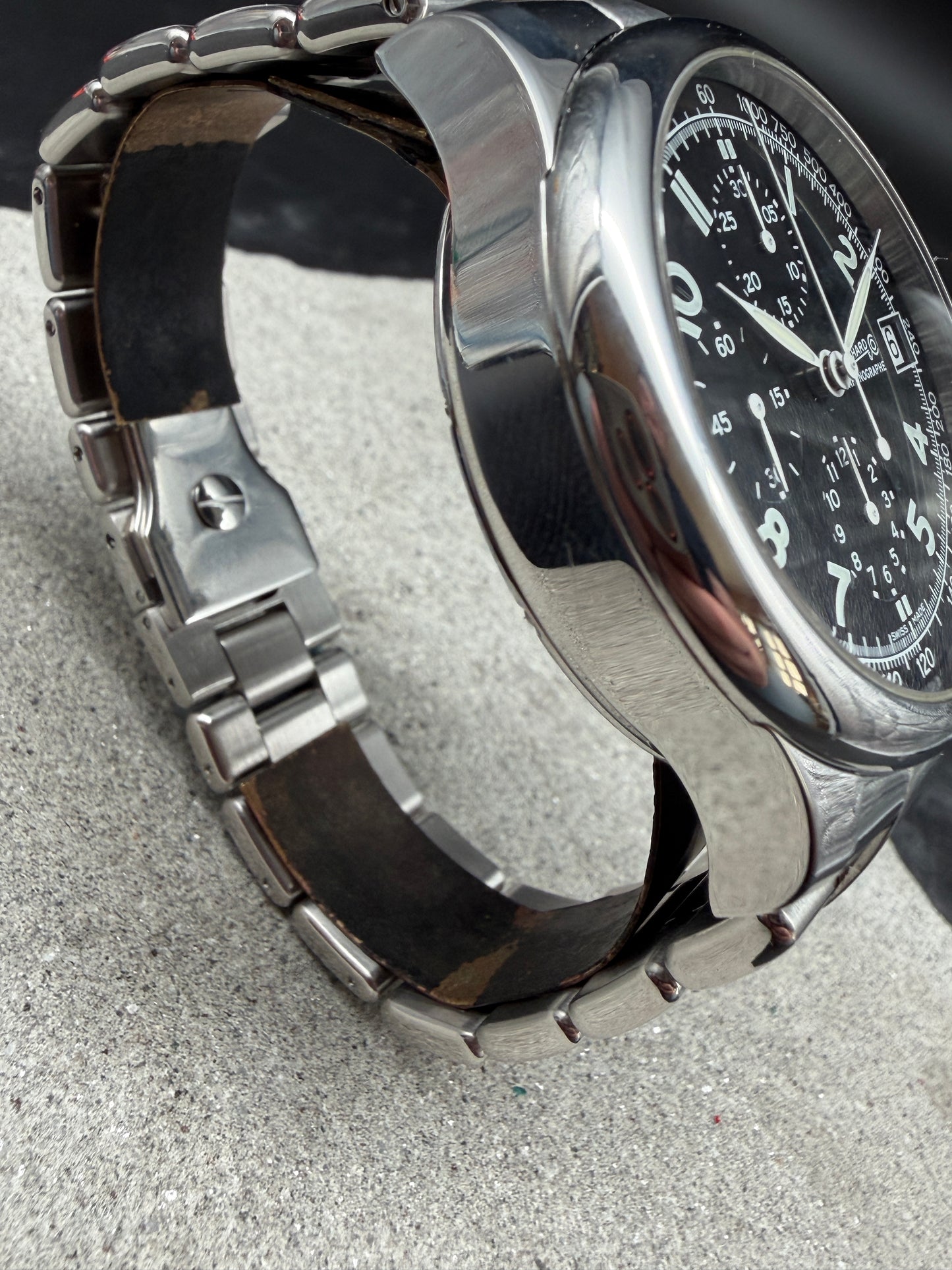 ORIGINAL EBERHARD CO TRAVERSETOLO CHRONOGRAPH AUTOMATIK GLASBODEN FULL SET B&P
