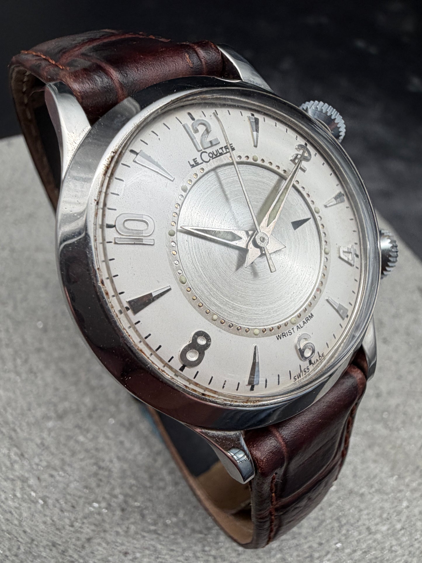 ORIGINAL JAEGER LE COULTRE MEMOVOX CAL.814 SCREWBACK 1960 WRIST ALARM DRESSWATCH