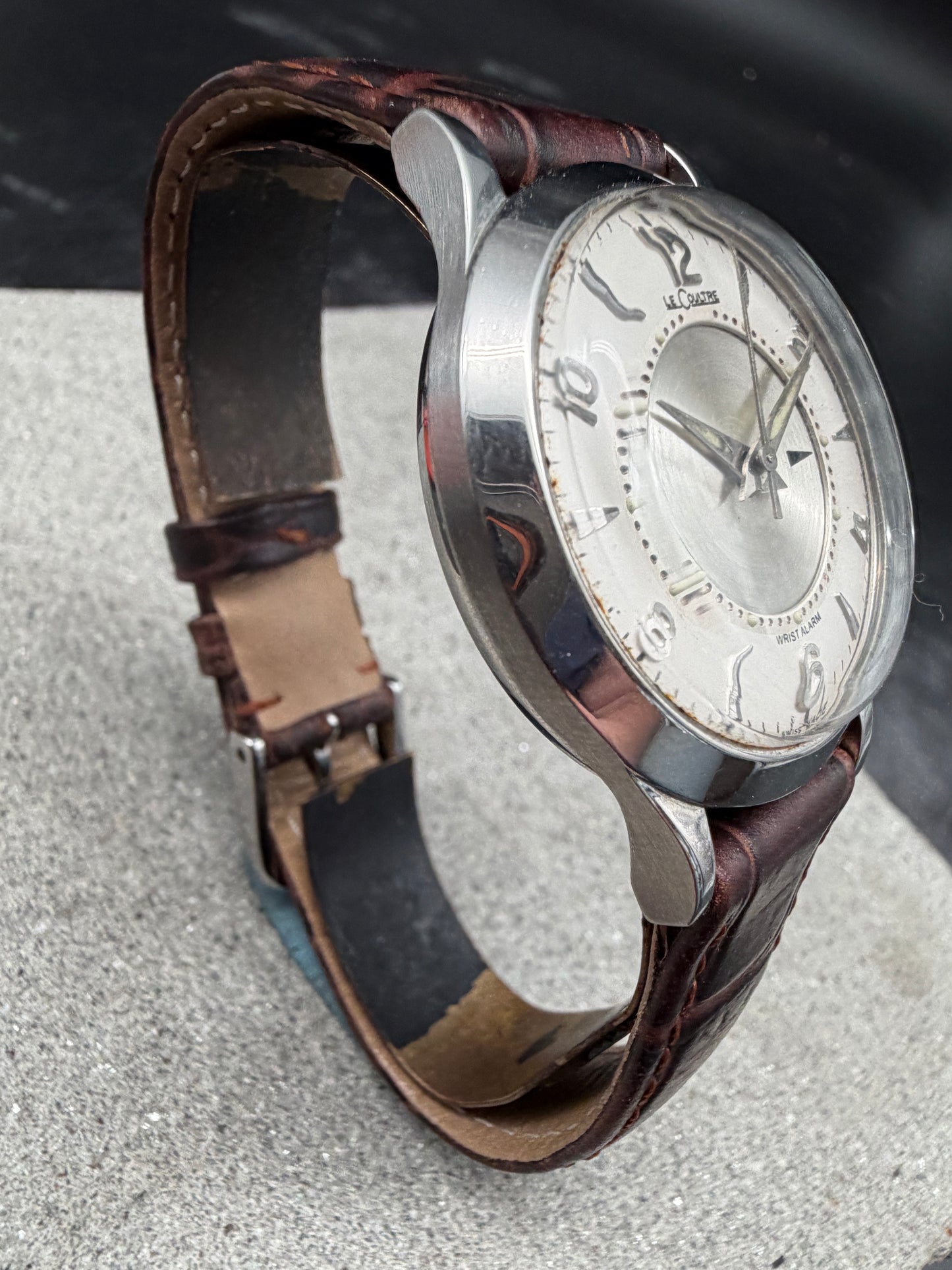 ORIGINAL JAEGER LE COULTRE MEMOVOX CAL.814 SCREWBACK 1960 WRIST ALARM DRESSWATCH