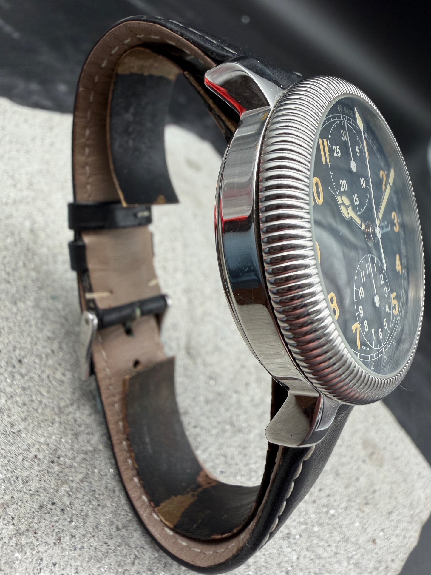 ORIGINAL DUBEY & SCHALDENBRAND PILOT FLIEGER CHRONOGRAPH AUTOMATIK EDELSTAHL